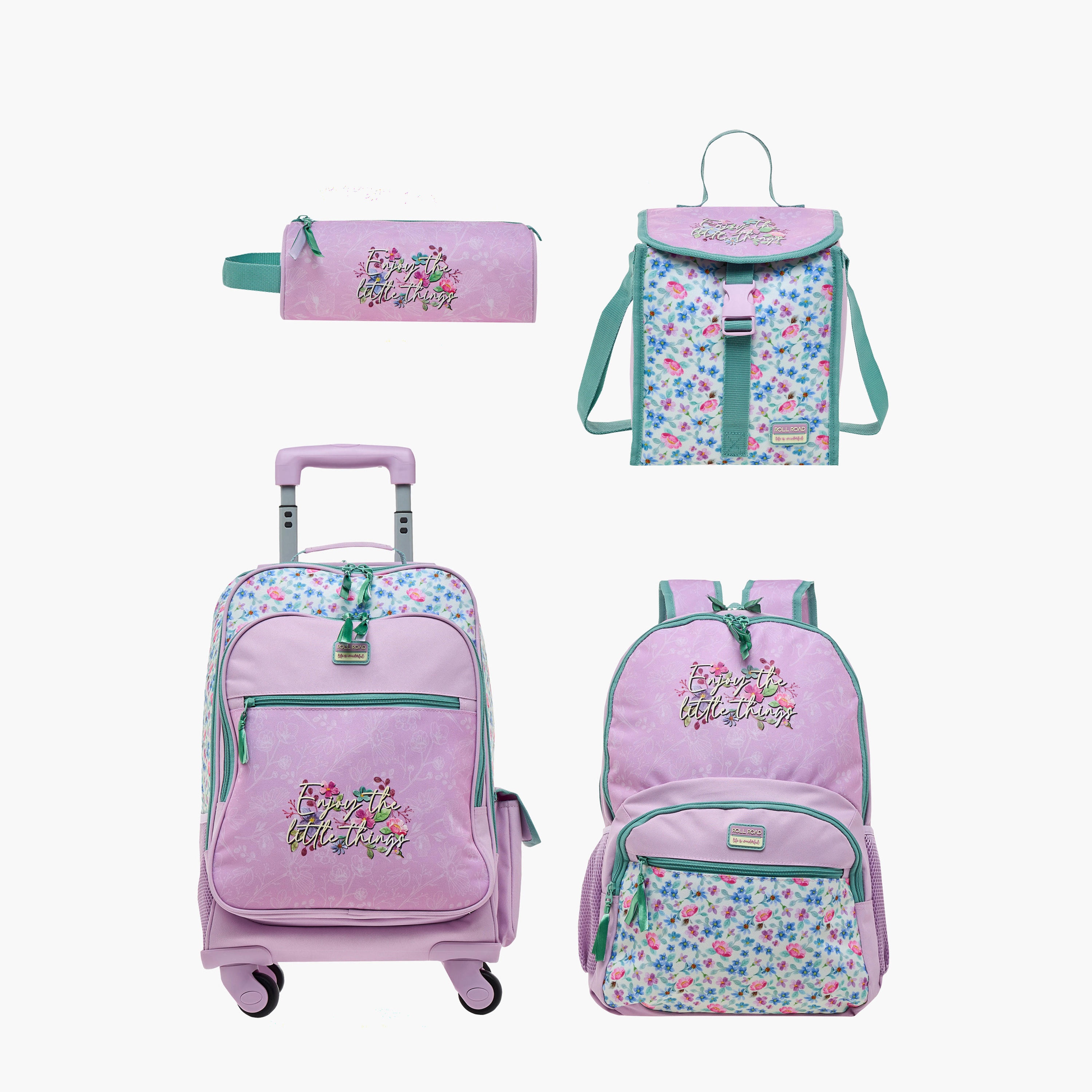 Roll Road Floral Print Lunch Bag with Handle and Side Release Buckle Closure-school-lunchessentials-lunchbags-image-9