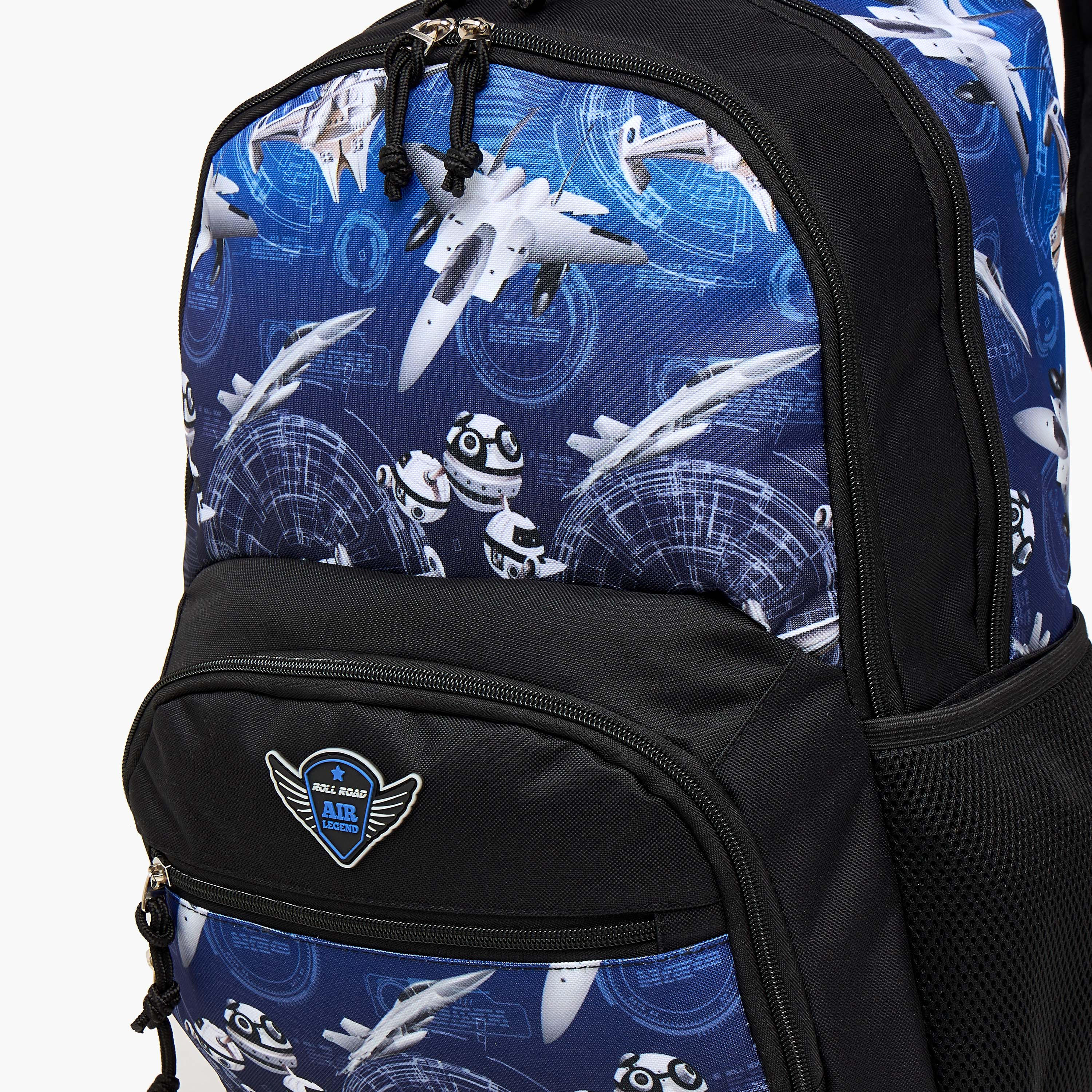 شنطة ظهر بطبعات وحمالات قابلة للتعديل وسحاب إغلاق - 33x46x17 سم-school-bagsandbackpacks-backpacks-image-9