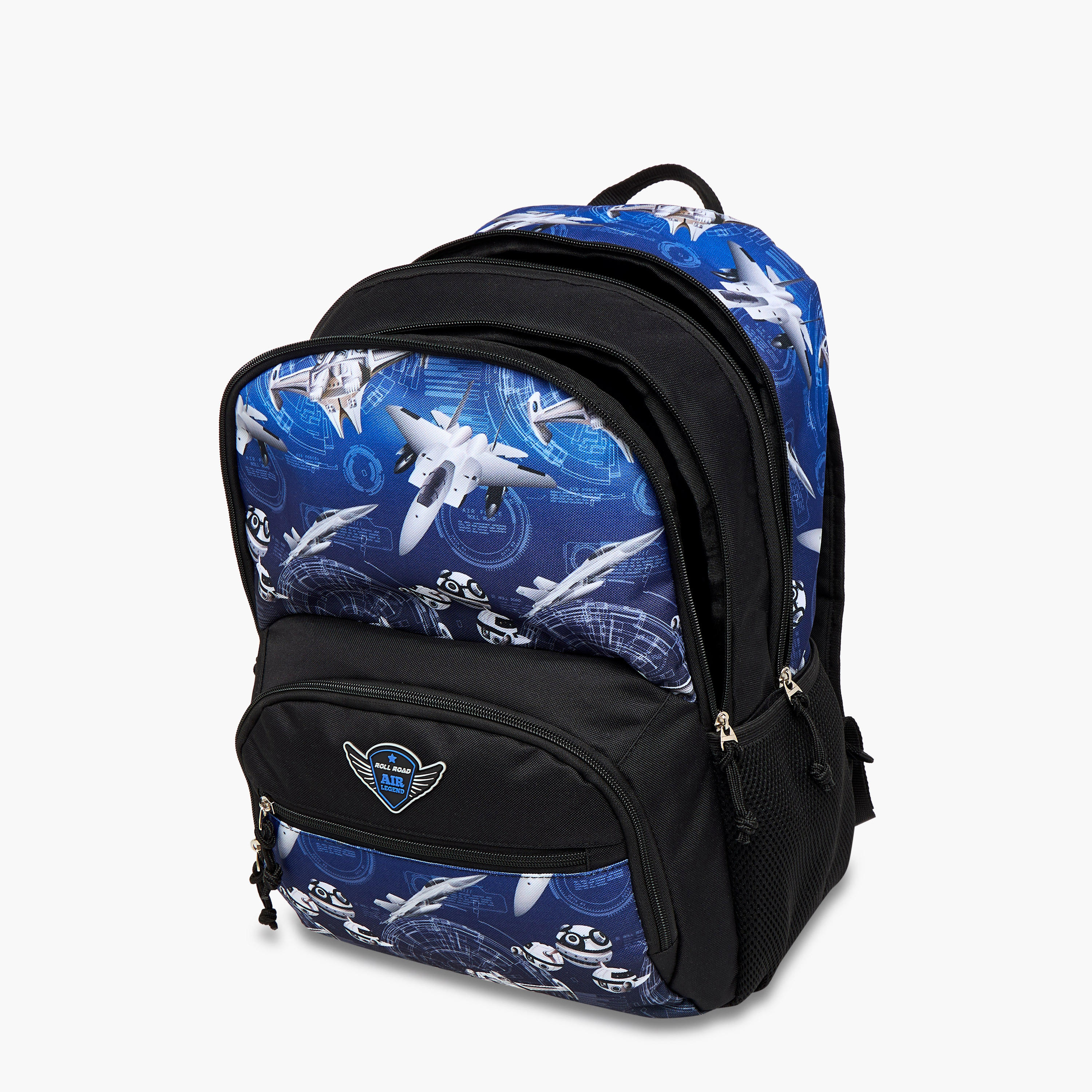 Roll Road Air Force Print Backpack with Adjustable Straps and Zip Closure - 33x46x17 cms-school-bagsandbackpacks-backpacks-image-10