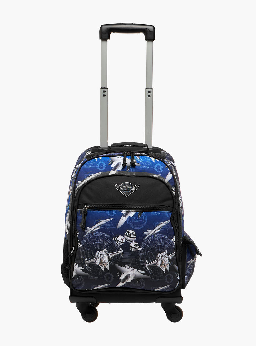 Roll Road Space Trolley Bag for Boys 5-8 Years with Retractable Handle -school-bagsandbackpacks-trolleybags-image-2