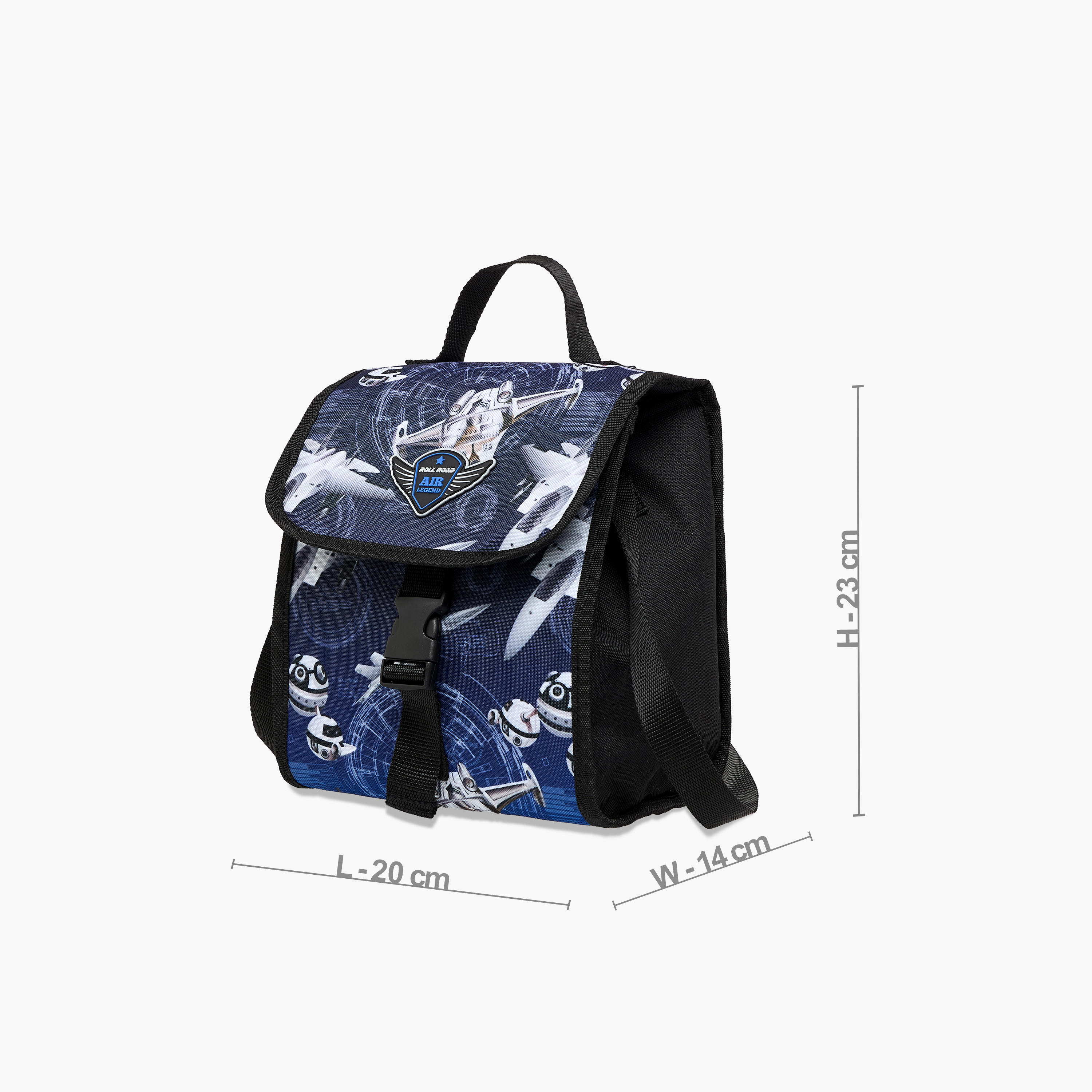 Roll Road Air Force Print Lunch Bag with Adjustable Strap and Flap Closure-school-lunchessentials-lunchbags-image-2