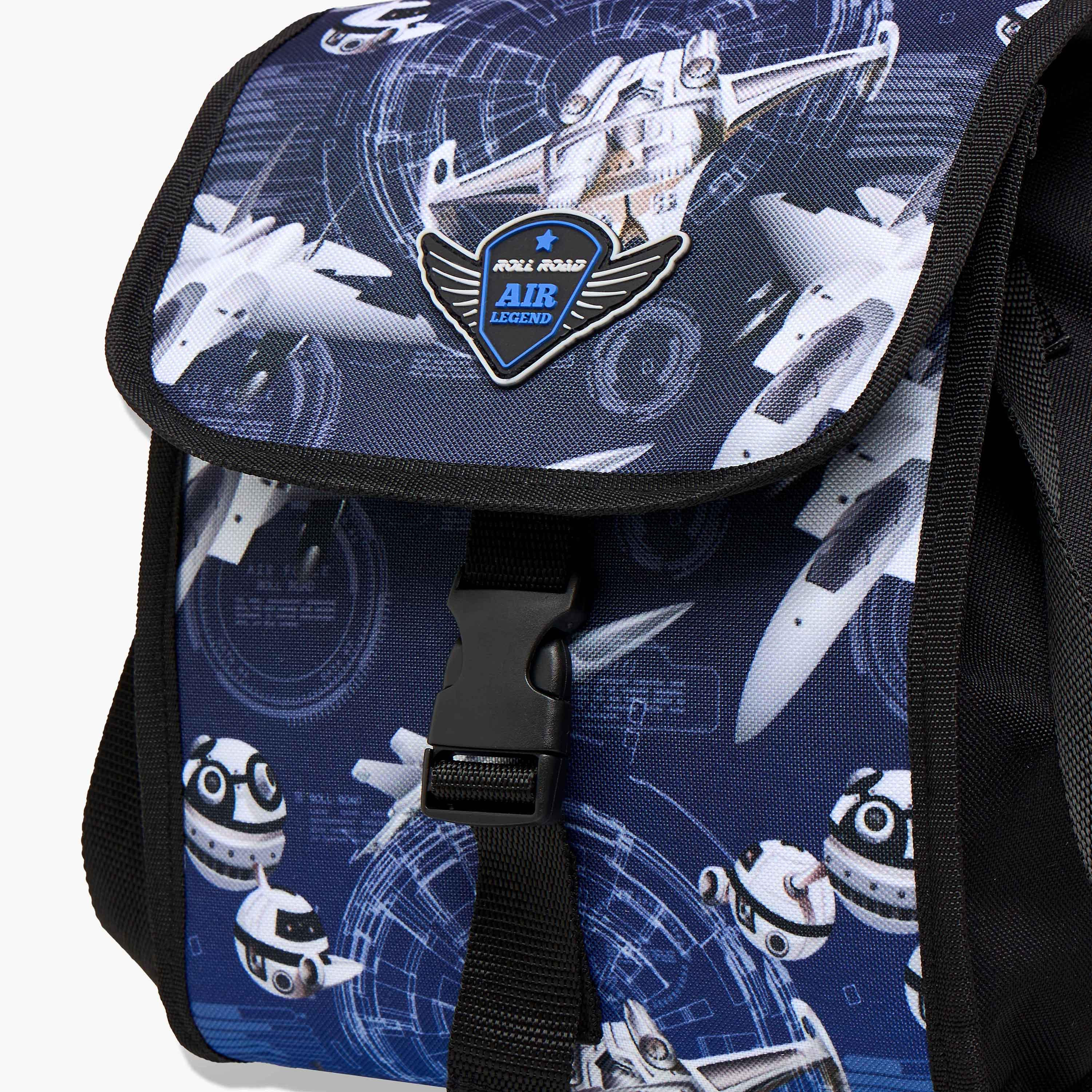 Roll Road Air Force Print Lunch Bag with Adjustable Strap and Flap Closure-school-lunchessentials-lunchbags-image-5
