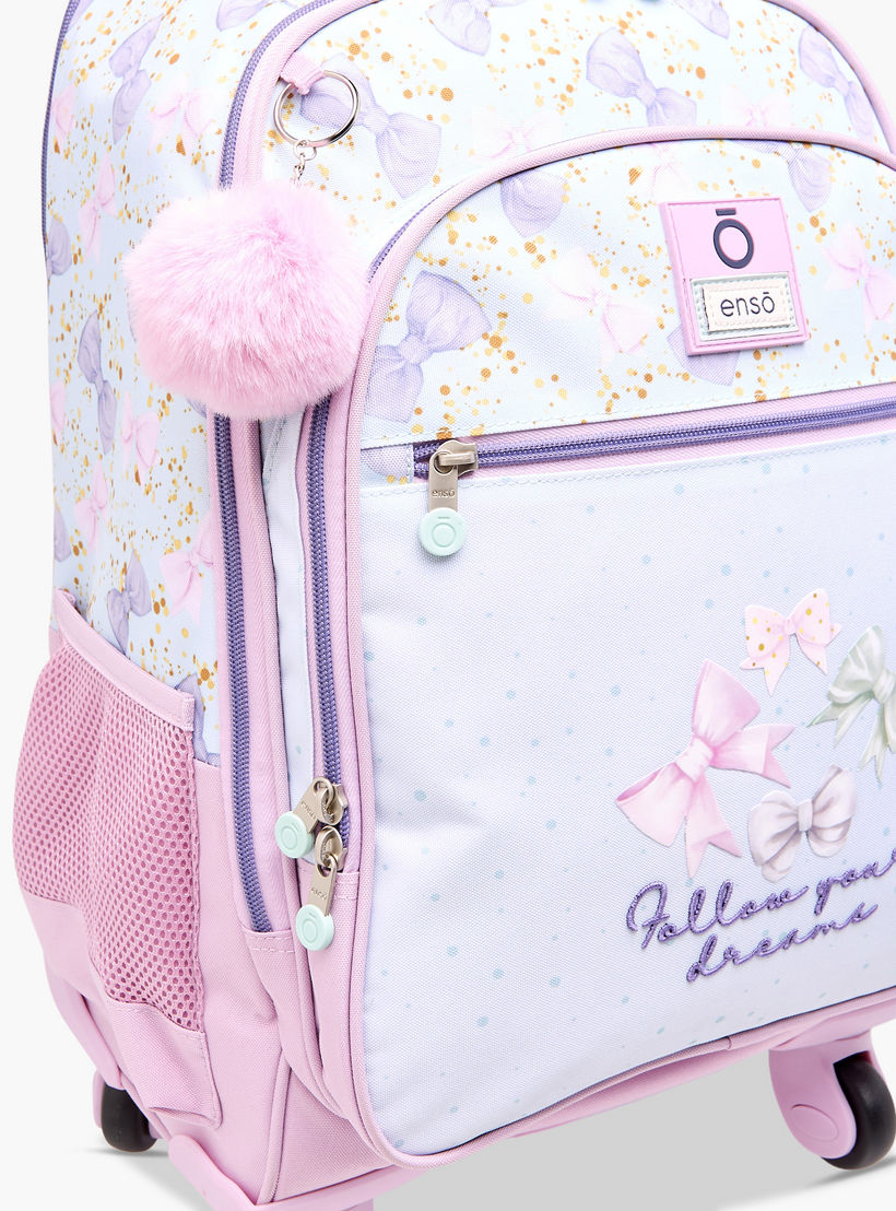 Enso Bow Trolley Bag for Girls 8-13 Years with Retractable Handle -school-bagsandbackpacks-trolleybags-image-11