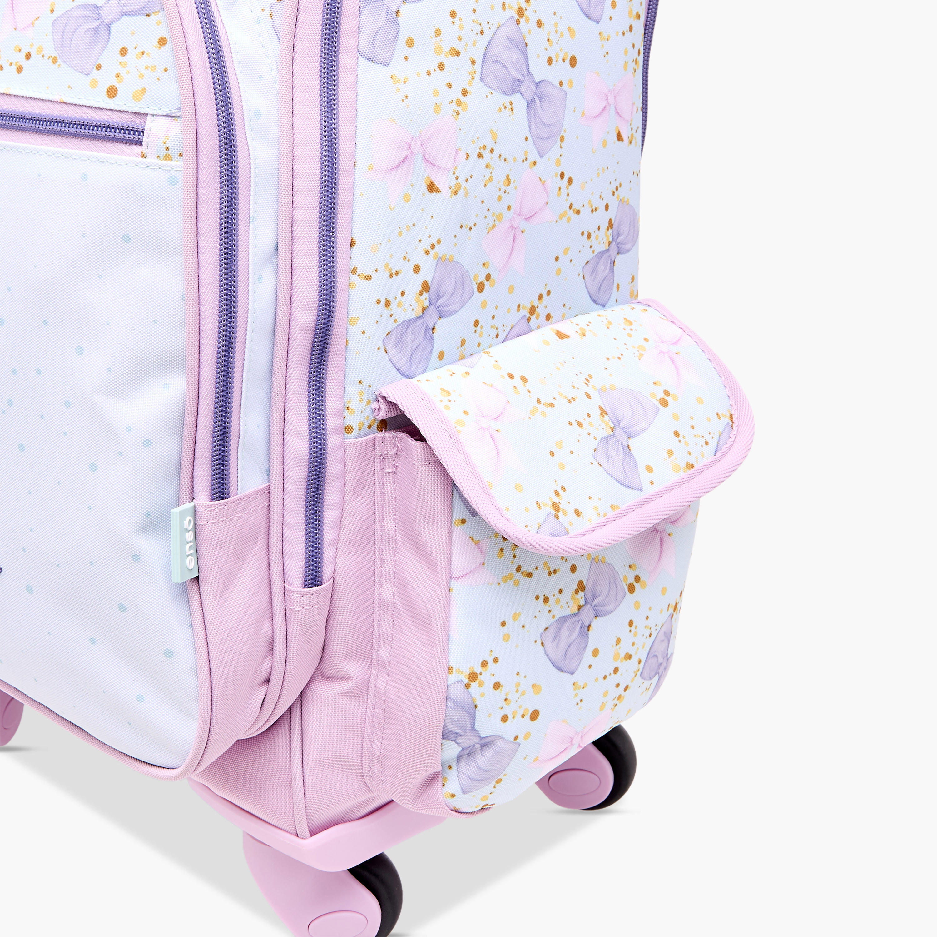 Enso Bow Trolley Bag for Girls 8-13 Years with Retractable Handle -school-bagsandbackpacks-trolleybags-image-12