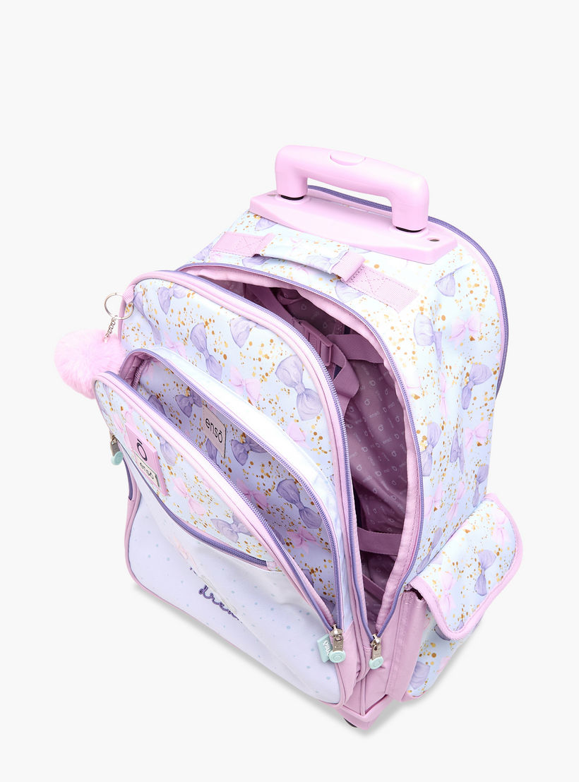 Enso Bow Trolley Bag for Girls 8-13 Years with Retractable Handle -school-bagsandbackpacks-trolleybags-image-17