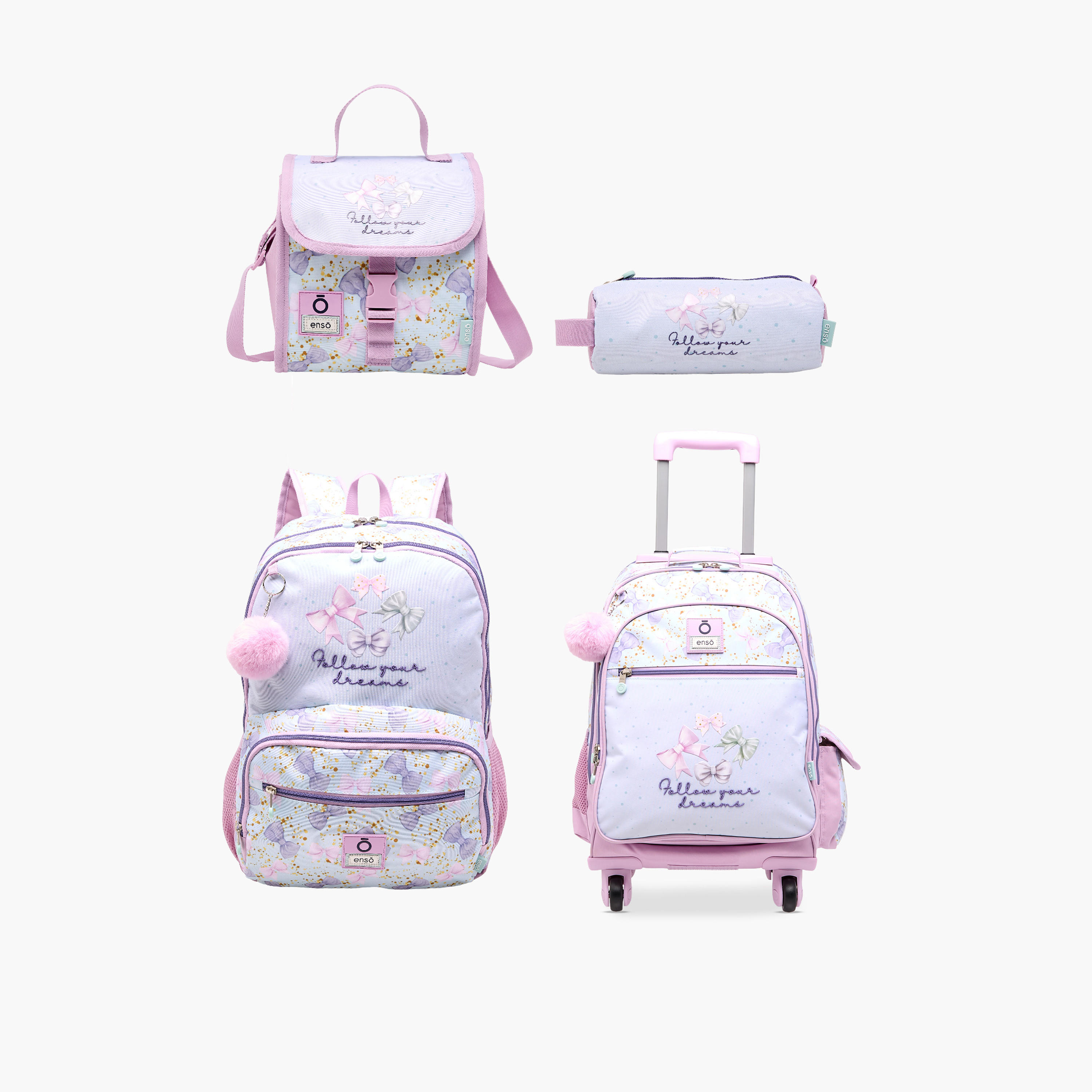 Enso Bow Trolley Bag for Girls 8-13 Years with Retractable Handle -school-bagsandbackpacks-trolleybags-image-19