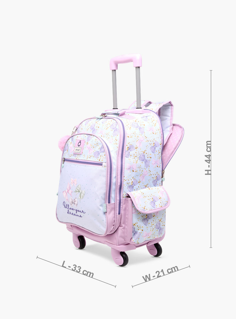 Enso Bow Trolley Bag for Girls 8-13 Years with Retractable Handle -school-bagsandbackpacks-trolleybags-image-2