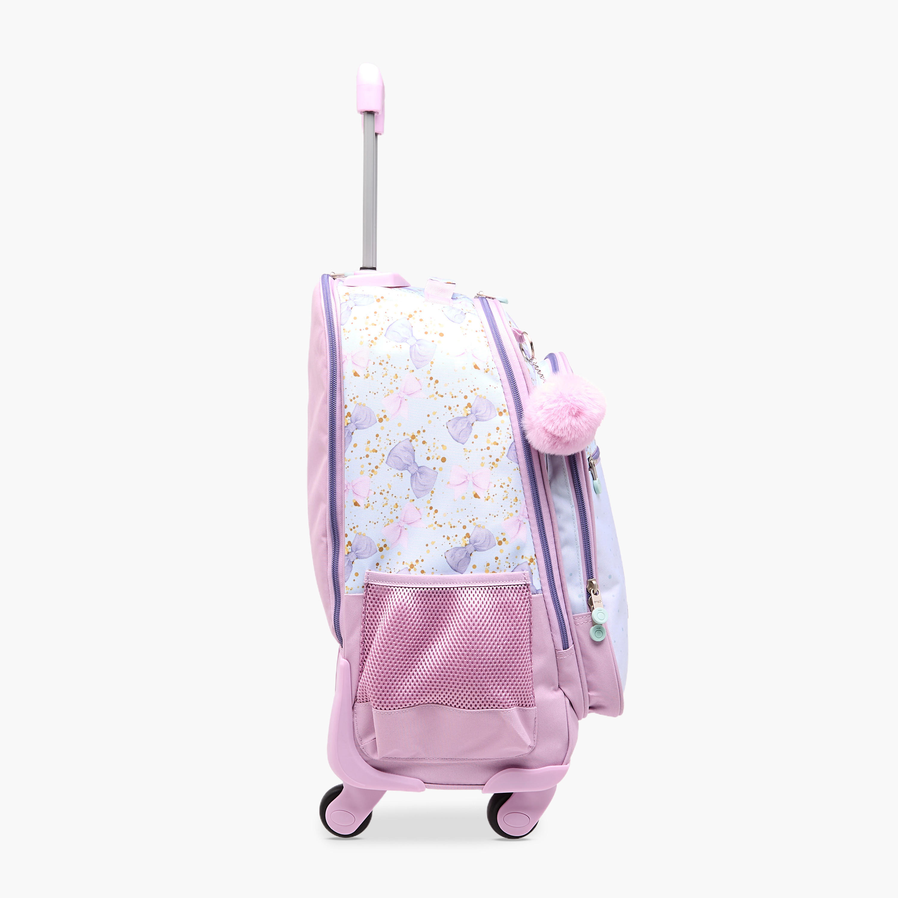 Enso Bow Trolley Bag for Girls 8-13 Years with Retractable Handle -school-bagsandbackpacks-trolleybags-image-3