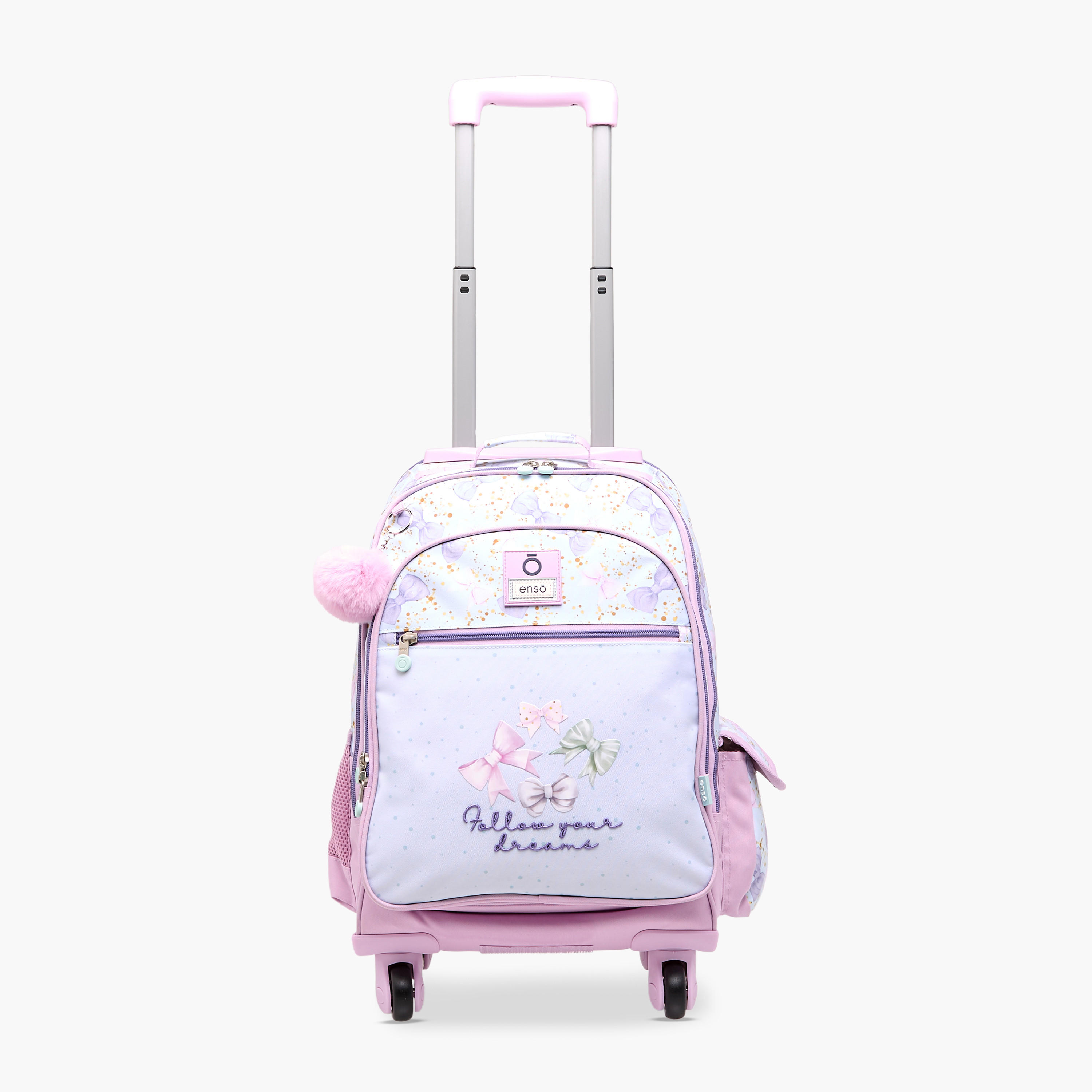 Enso Bow Trolley Bag for Girls 8-13 Years with Retractable Handle -school-bagsandbackpacks-trolleybags-image-7