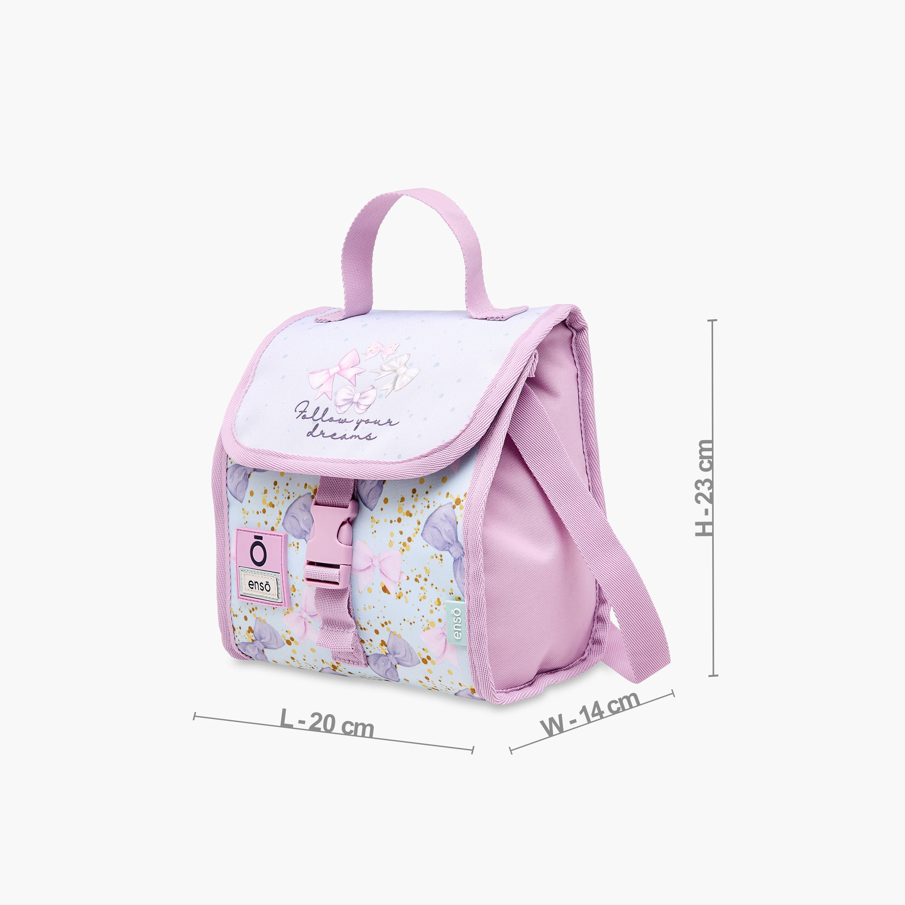 Enso Bow Print Lunch Bag with Buckle Closure-school-lunchessentials-lunchbags-image-2
