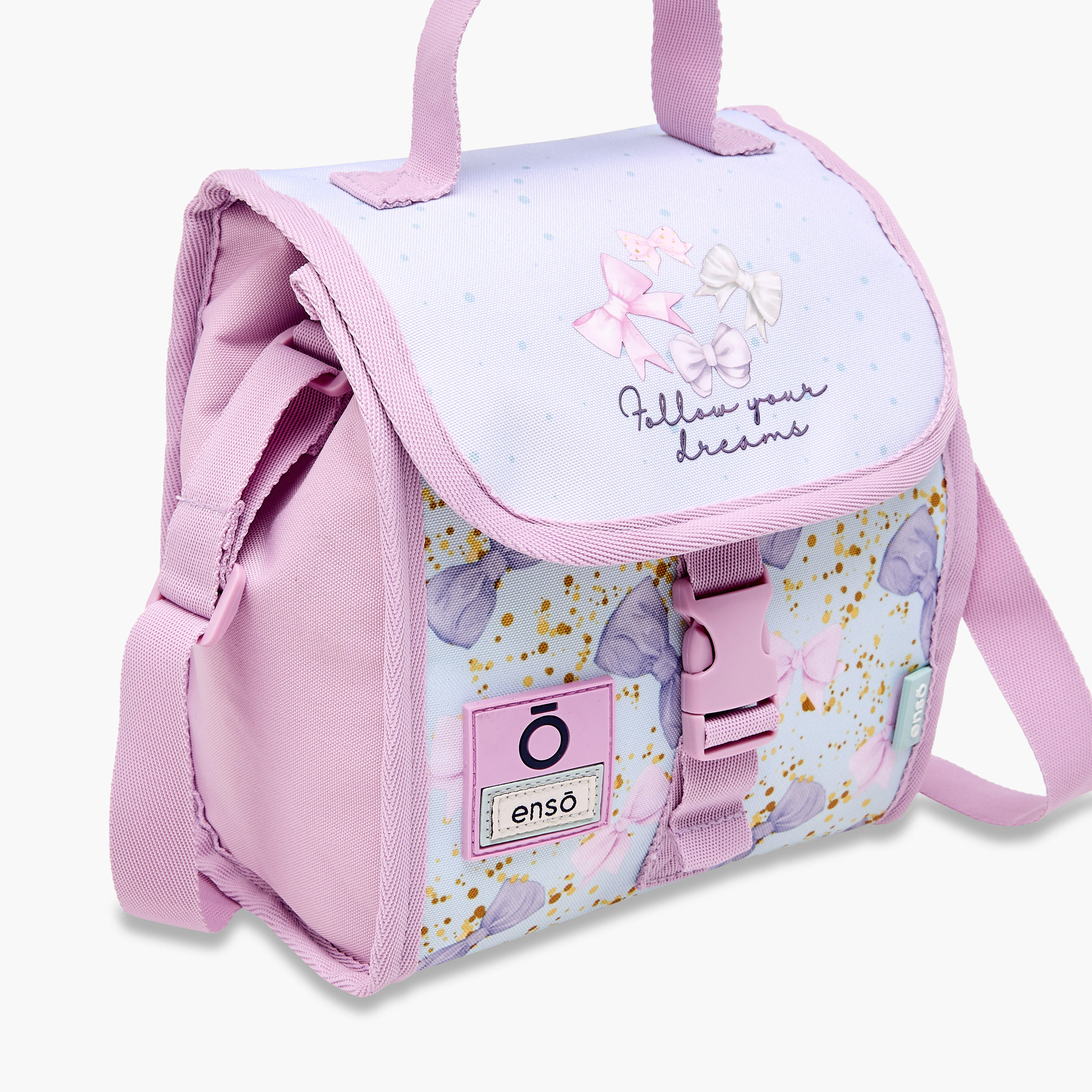 Enso Bow Print Lunch Bag with Buckle Closure-school-lunchessentials-lunchbags-image-5