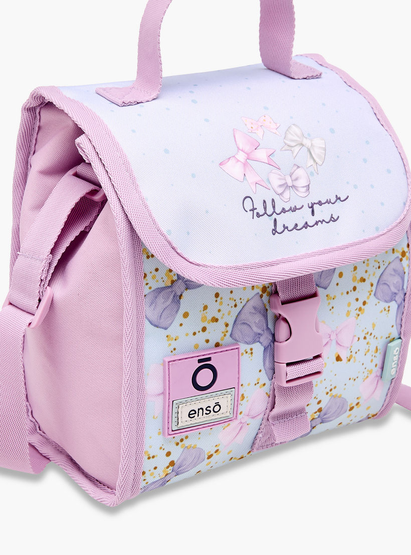 Enso Bow Print Lunch Bag with Buckle Closure-school-lunchessentials-lunchbags-image-5