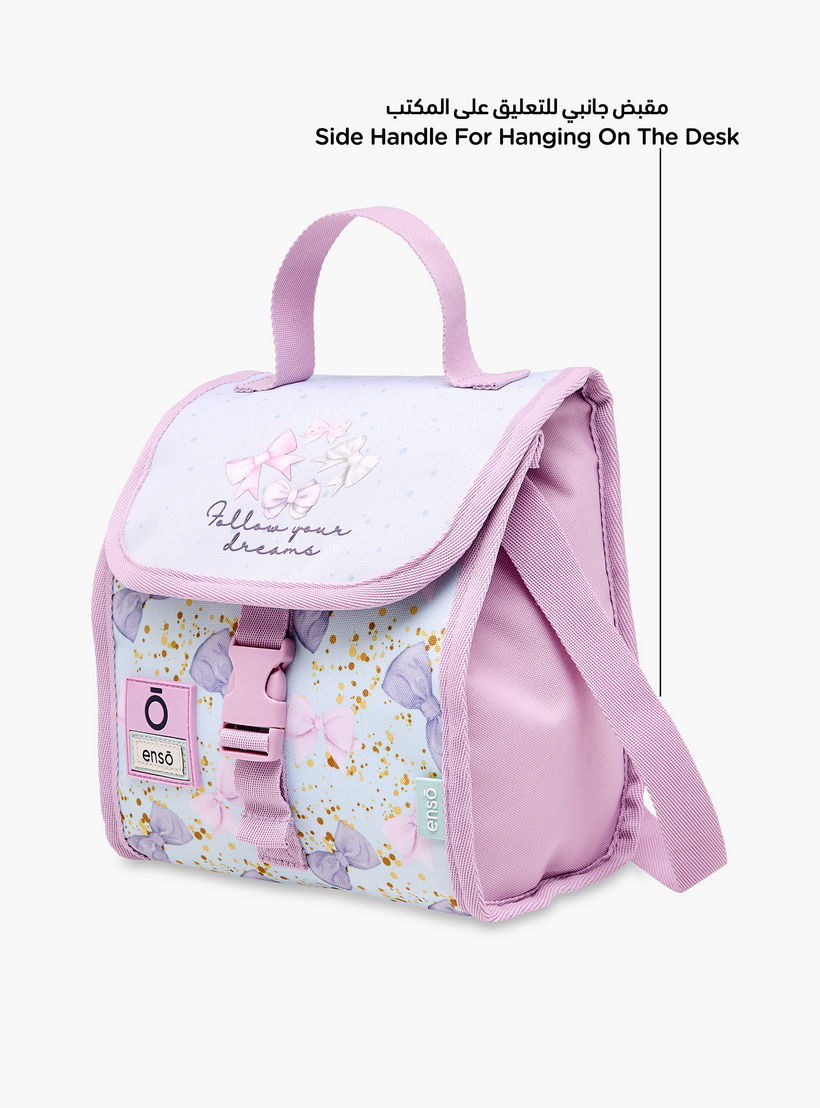 Enso Bow Print Lunch Bag with Buckle Closure-school-lunchessentials-lunchbags-image-6