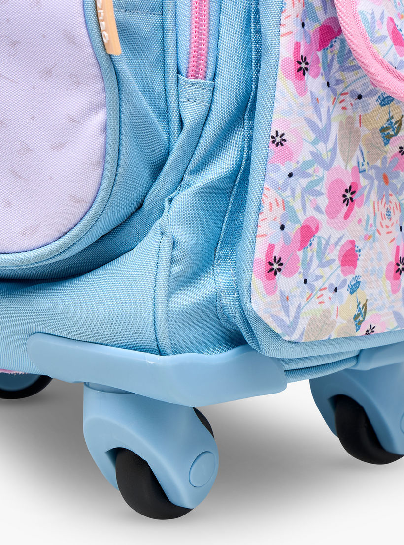 Enso Floral Trolley Bag for Girls 8-13 Years with Retractable Handle -school-bagsandbackpacks-trolleybags-image-14