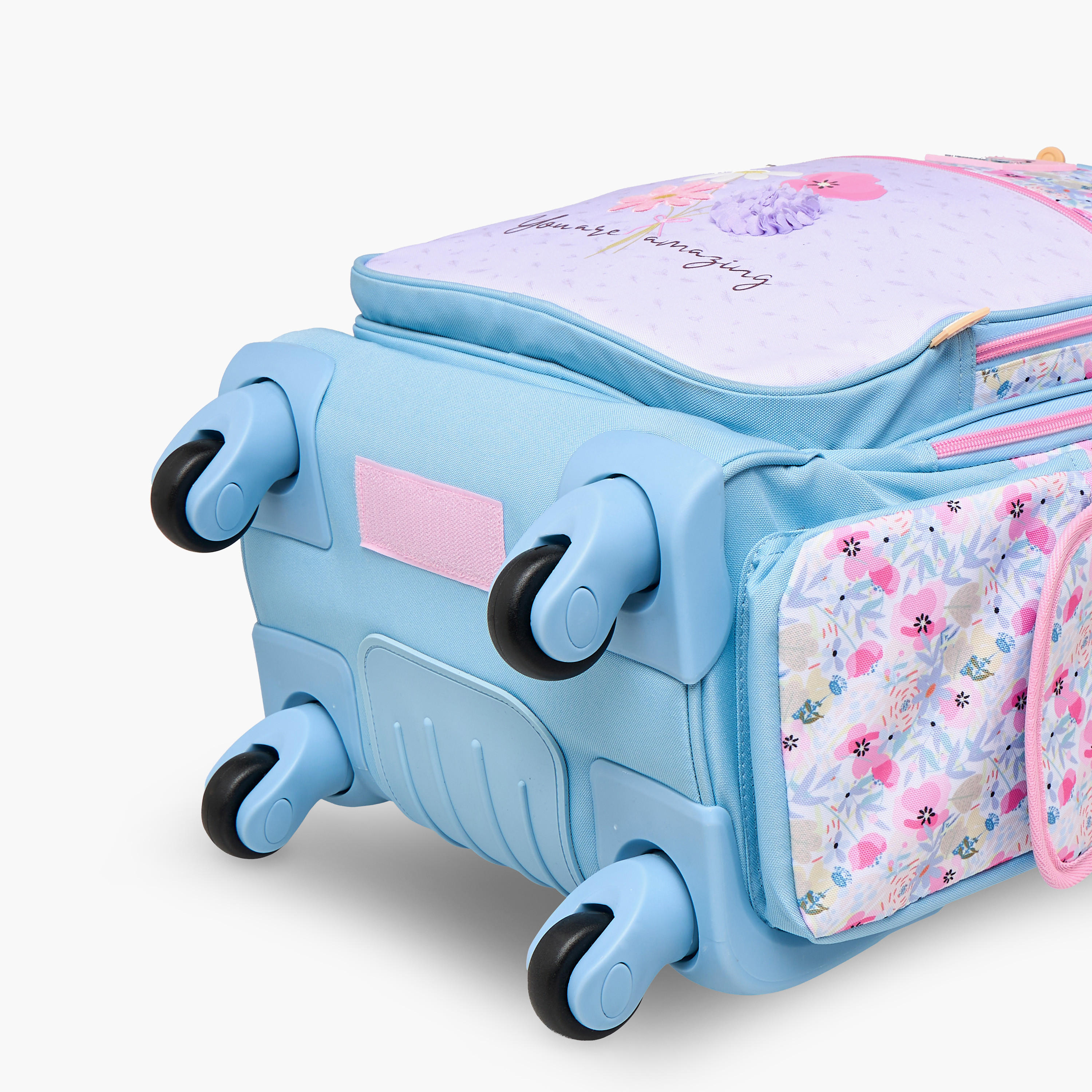 Enso Floral Trolley Bag for Girls 8-13 Years with Retractable Handle -school-bagsandbackpacks-trolleybags-image-15
