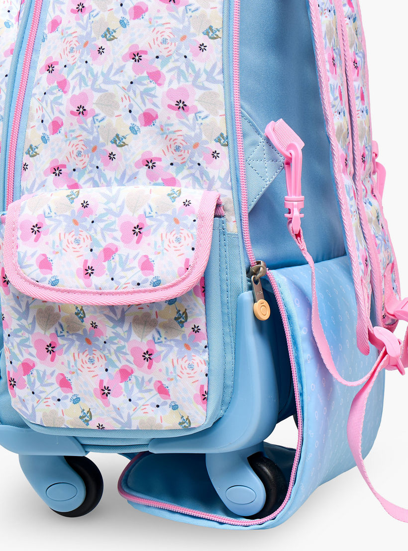 Enso Floral Trolley Bag for Girls 8-13 Years with Retractable Handle -school-bagsandbackpacks-trolleybags-image-18