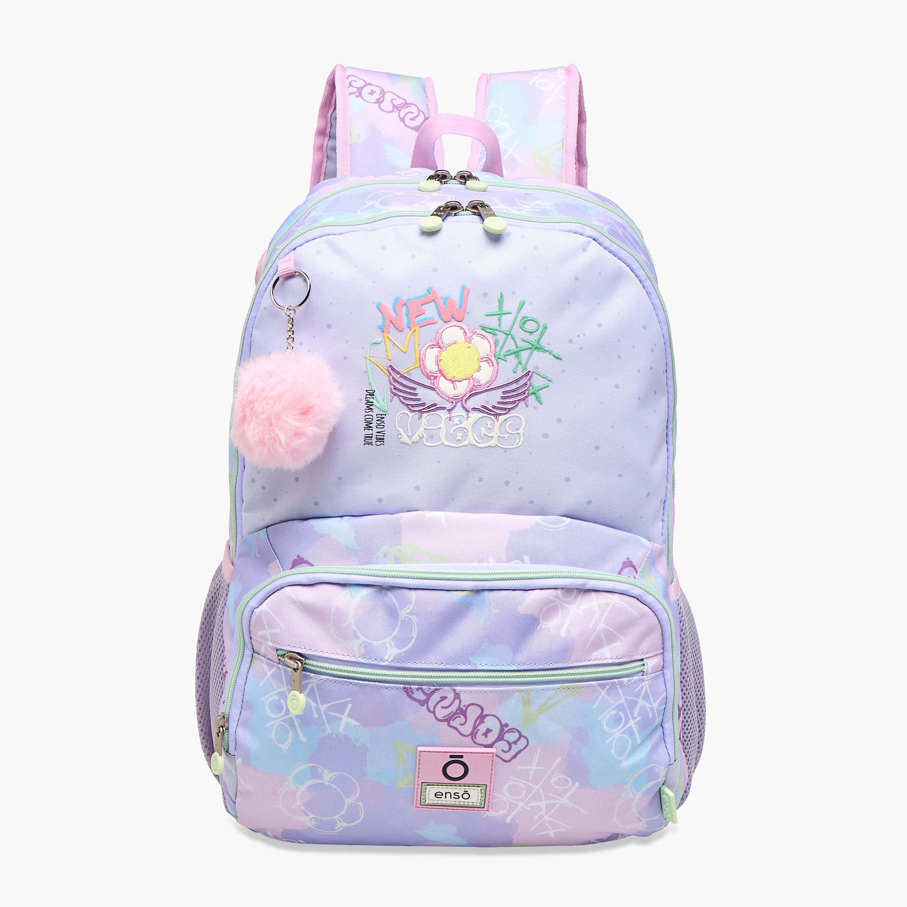 شنطة ظهر بطبعات وحمالات قابلة للتعديل وسحاب إغلاق من إنسو - 17x33x46 سم-school-bagsandbackpacks-backpacks-image-1