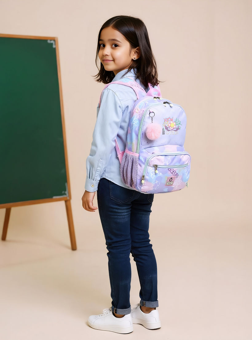 شنطة ظهر بطبعات وحمالات قابلة للتعديل وسحاب إغلاق من إنسو - 17x33x46 سم-school-bagsandbackpacks-backpacks-image-2