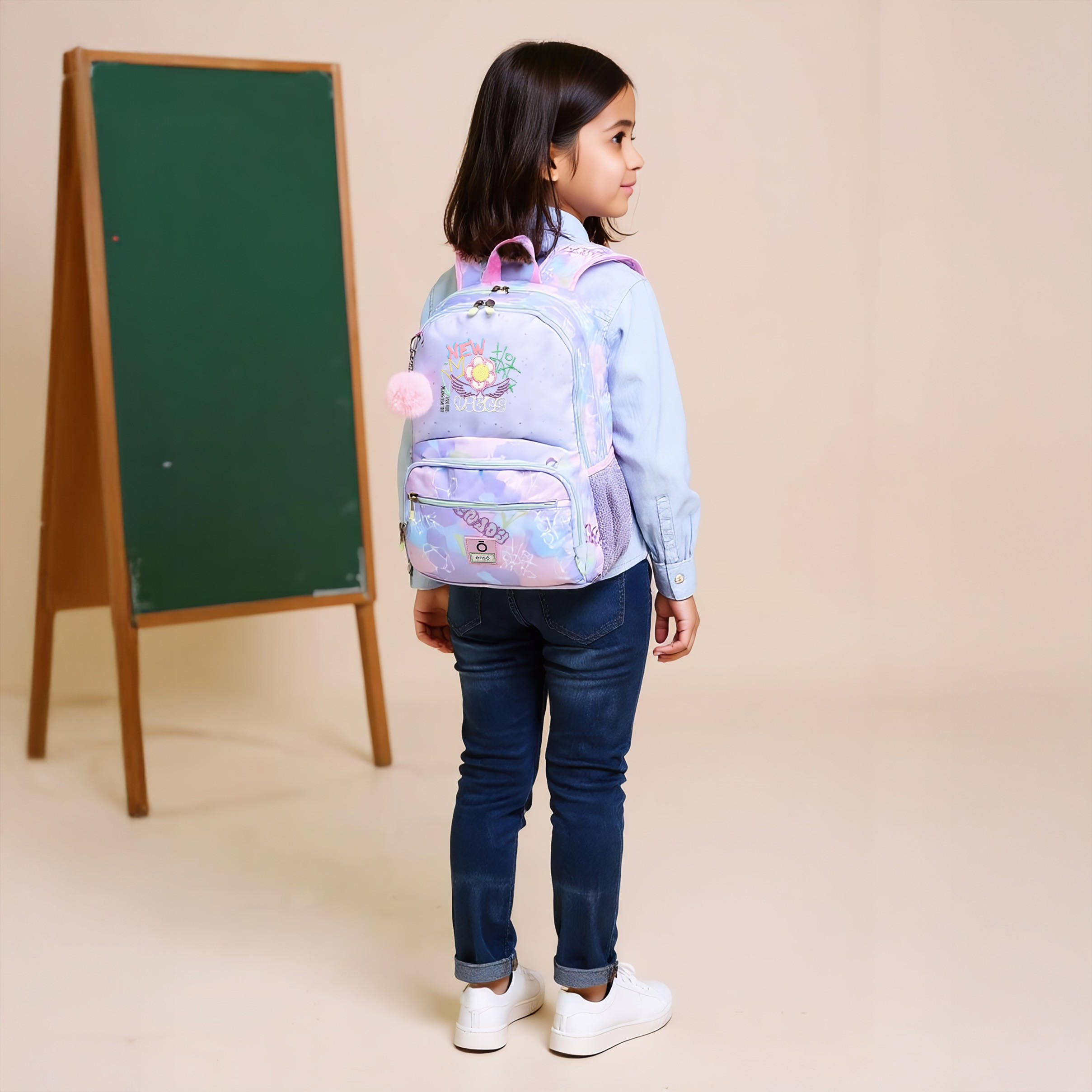 شنطة ظهر بطبعات وحمالات قابلة للتعديل وسحاب إغلاق من إنسو - 17x33x46 سم-school-bagsandbackpacks-backpacks-image-3