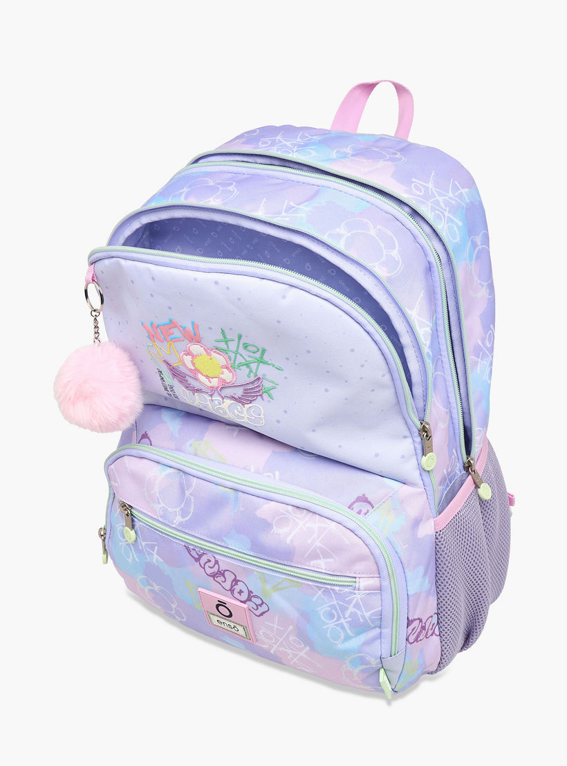 شنطة ظهر بطبعات وحمالات قابلة للتعديل وسحاب إغلاق من إنسو - 17x33x46 سم-school-bagsandbackpacks-backpacks-image-10