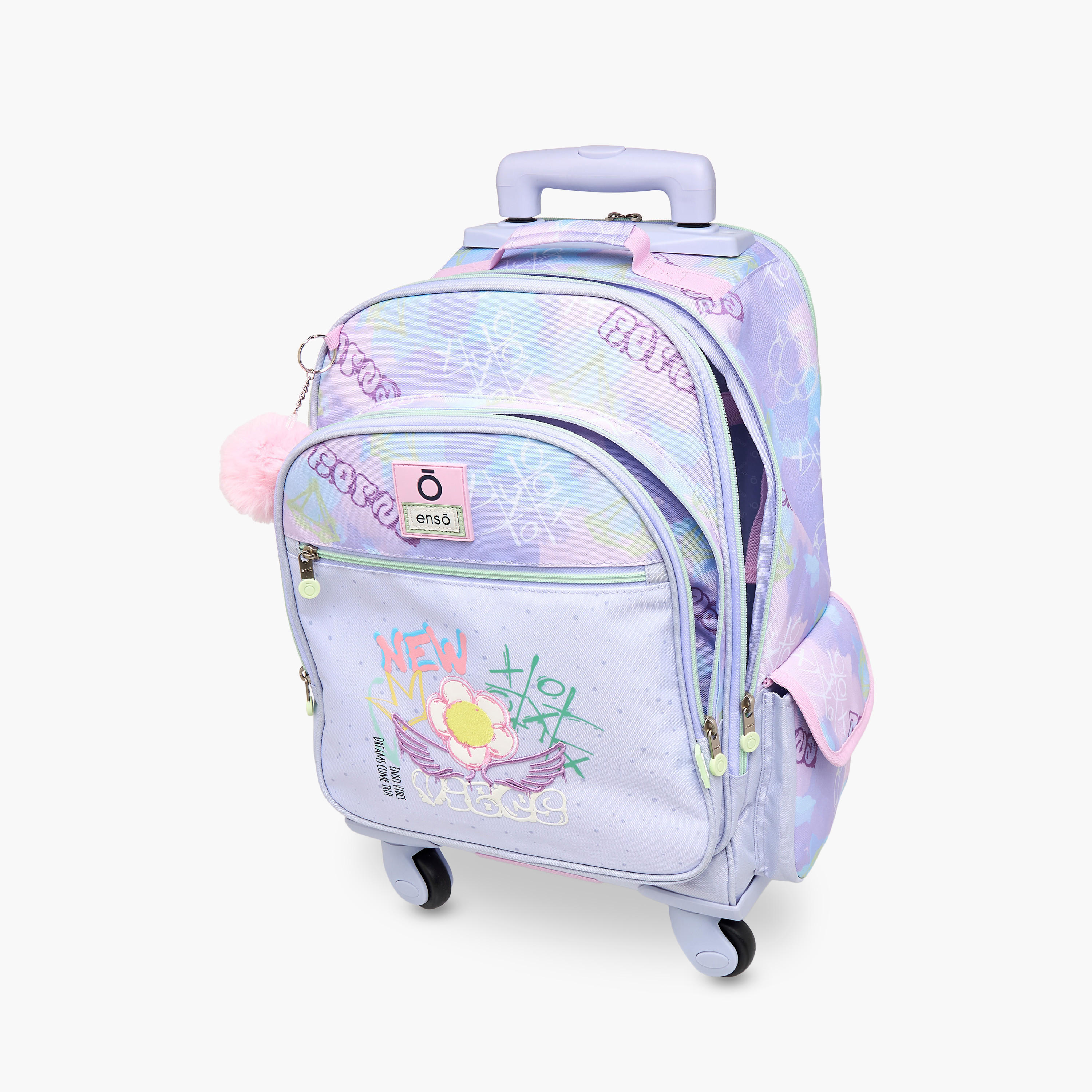 Enso Graffiti Trolley Bag for Girls 8-13 Years with Retractable Handle -school-bagsandbackpacks-trolleybags-image-15