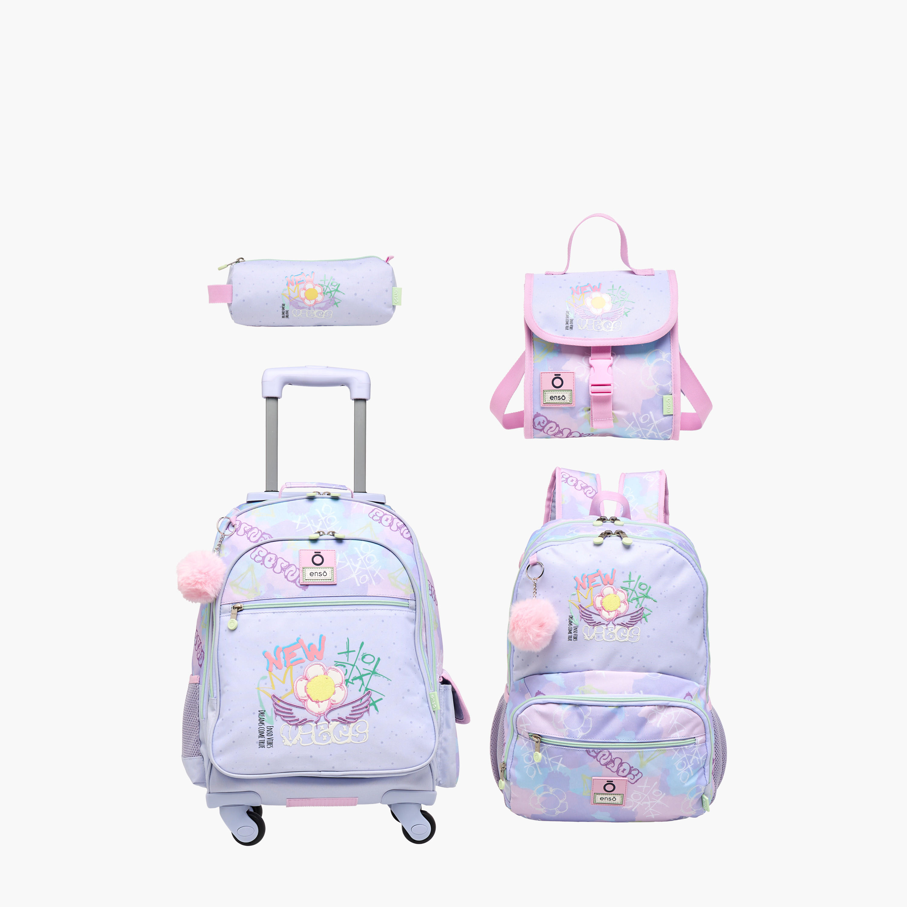 Enso Graffiti Trolley Bag for Girls 8-13 Years with Retractable Handle -school-bagsandbackpacks-trolleybags-image-17