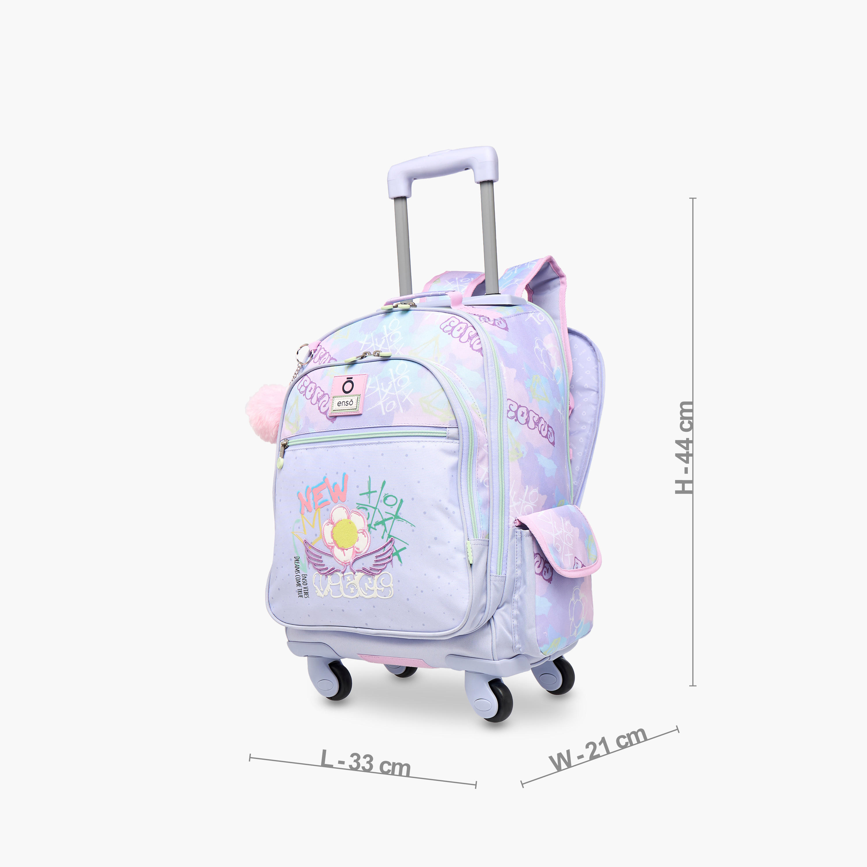 Enso Graffiti Trolley Bag for Girls 8-13 Years with Retractable Handle -school-bagsandbackpacks-trolleybags-image-2