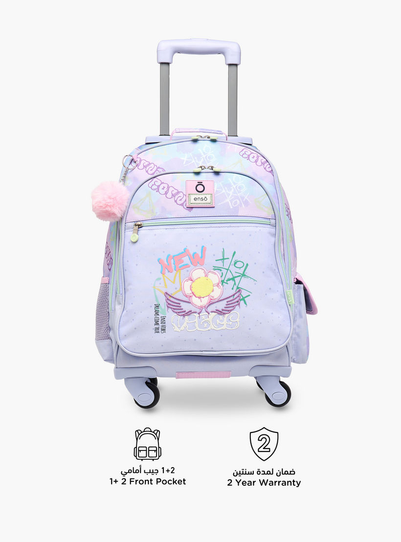 Enso Graffiti Trolley Bag for Girls 8-13 Years with Retractable Handle -school-bagsandbackpacks-trolleybags-image-4