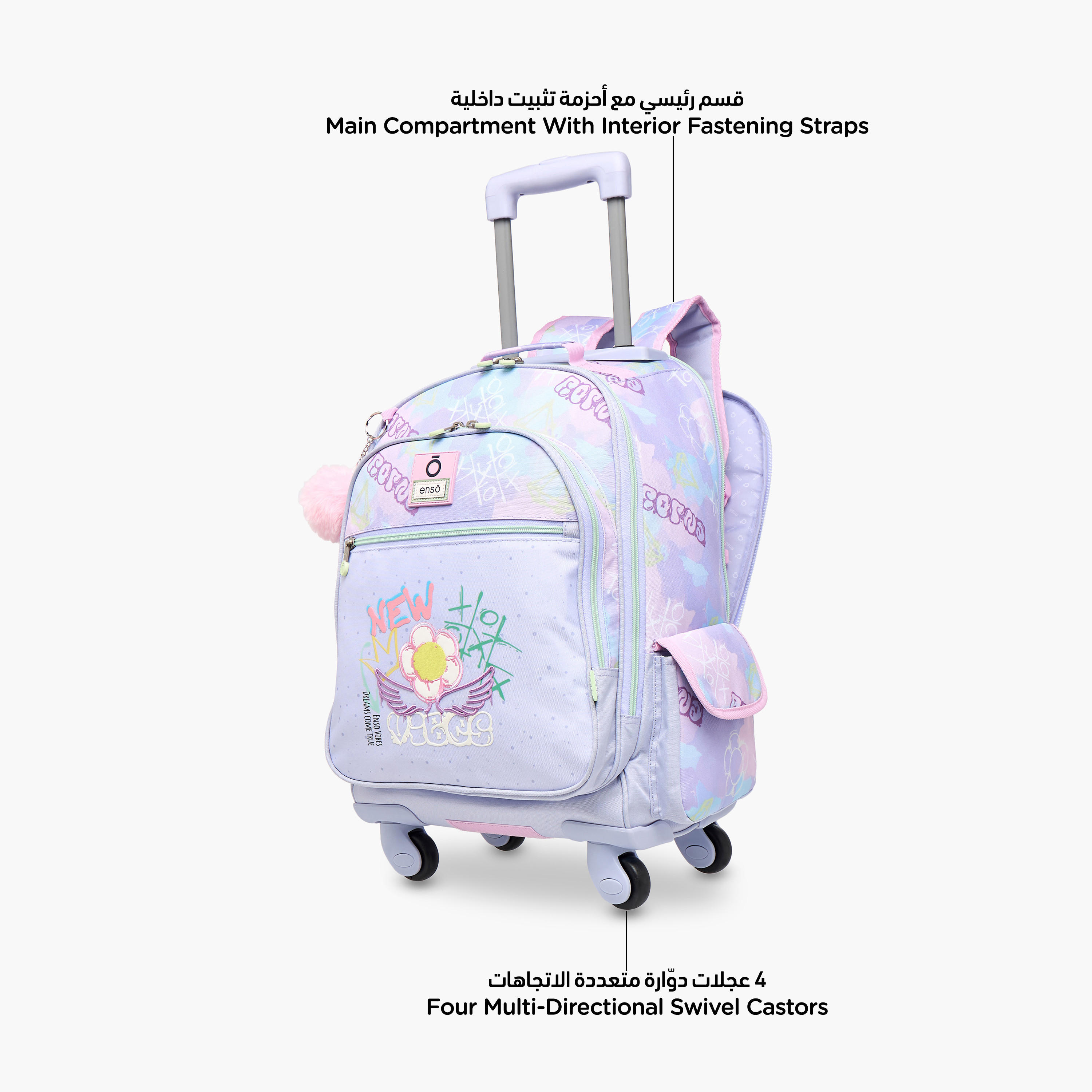 Enso Graffiti Trolley Bag for Girls 8-13 Years with Retractable Handle -school-bagsandbackpacks-trolleybags-image-6