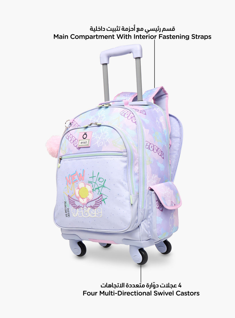 Enso Graffiti Trolley Bag for Girls 8-13 Years with Retractable Handle -school-bagsandbackpacks-trolleybags-image-6