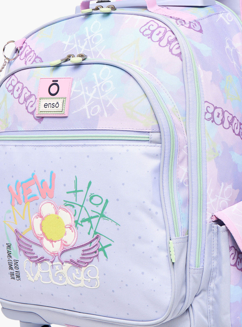 Enso Graffiti Trolley Bag for Girls 8-13 Years with Retractable Handle -school-bagsandbackpacks-trolleybags-image-9
