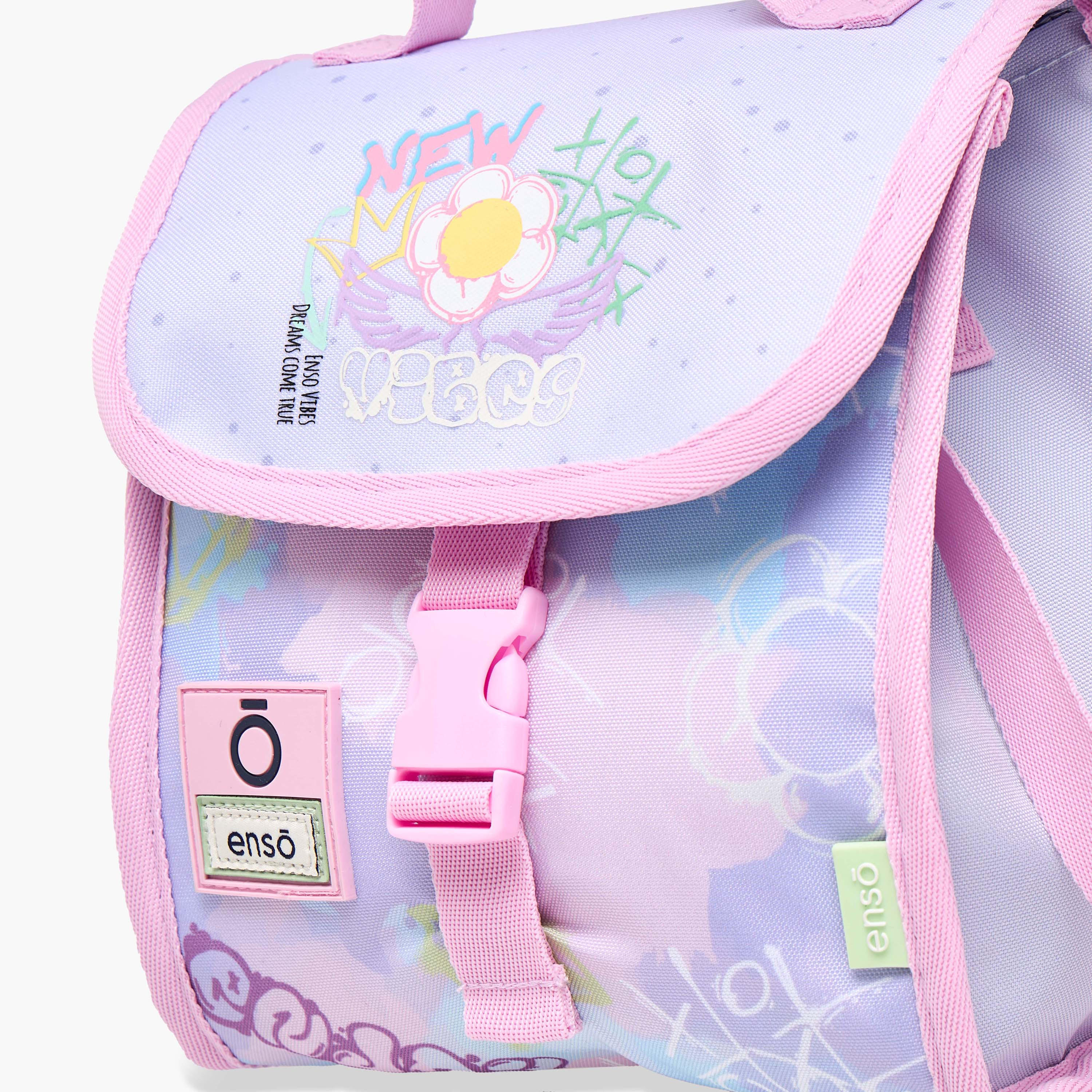 شنطة غداء بطبعات بحزام قابل للتعديل وإغلاق بغطاء قلاب من إنسو-school-lunchessentials-lunchbags-image-5