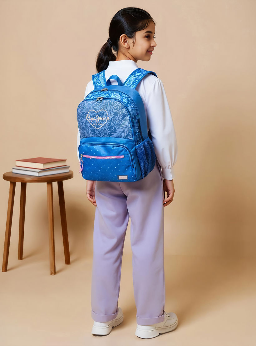 Pepe Jeans Coralie Printed Backpack with Adjustable Straps and Zip Closure - 33x46x17 cms-school-bagsandbackpacks-backpacks-image-3