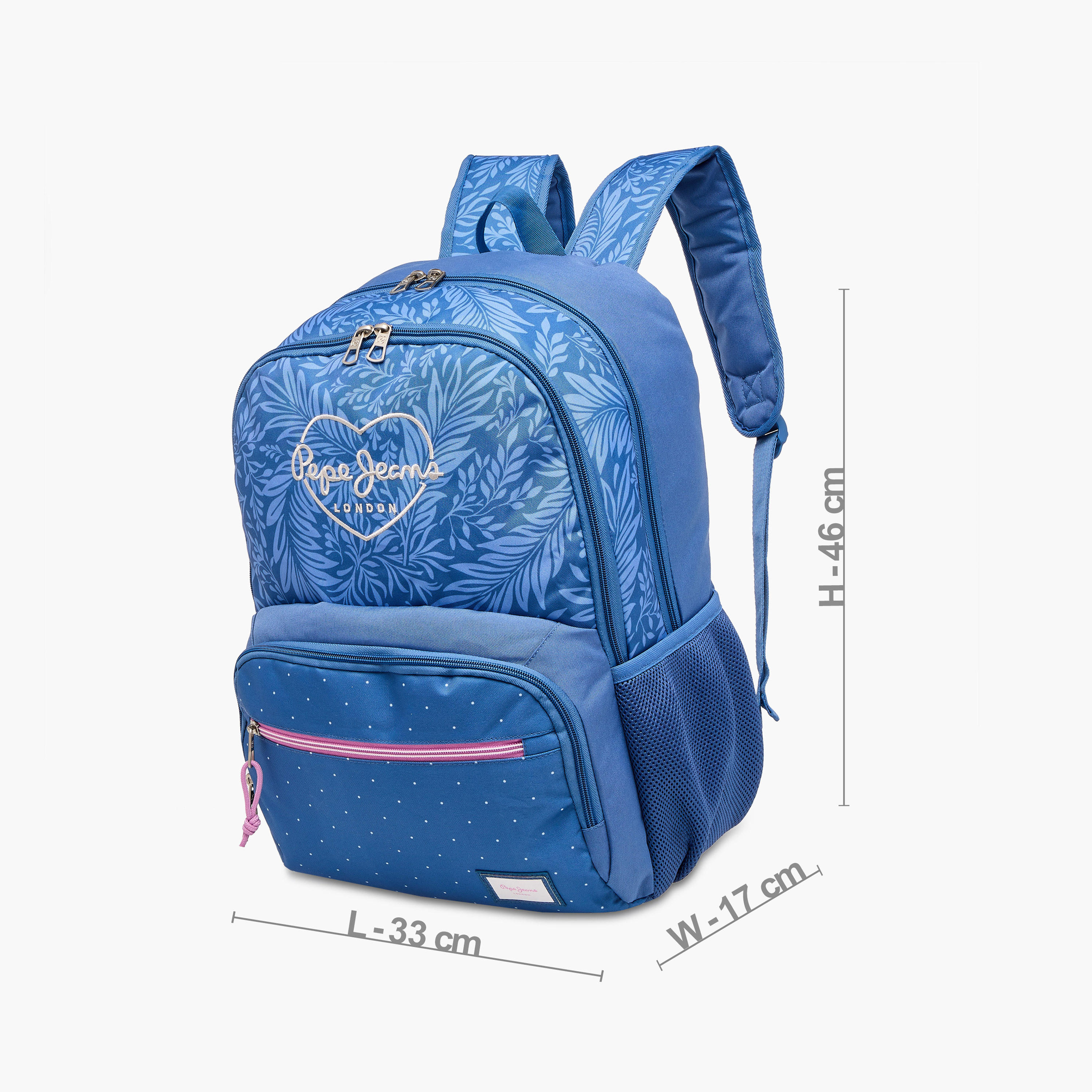 Pepe Jeans Coralie Printed Backpack with Adjustable Straps and Zip Closure -  33x46x17 cms-school-bagsandbackpacks-backpacks-image-4