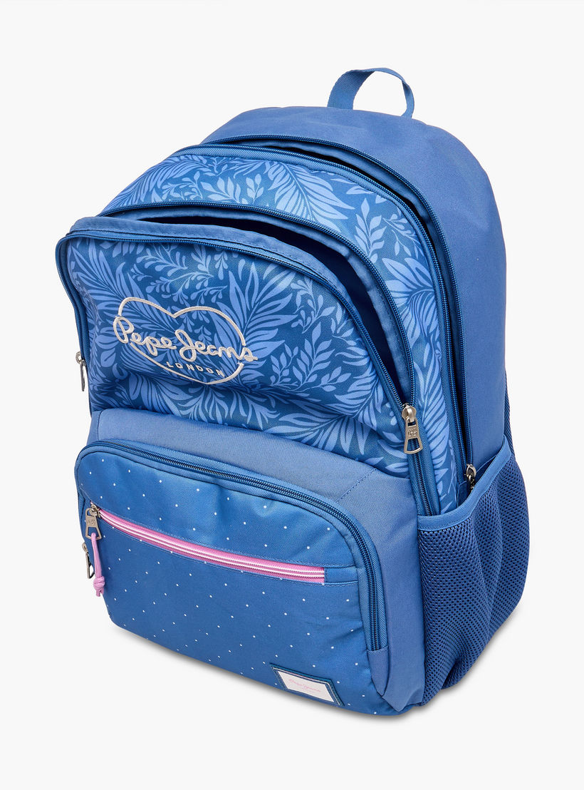 Pepe Jeans Coralie Printed Backpack with Adjustable Straps and Zip Closure - 33x46x17 cms-school-bagsandbackpacks-backpacks-image-11