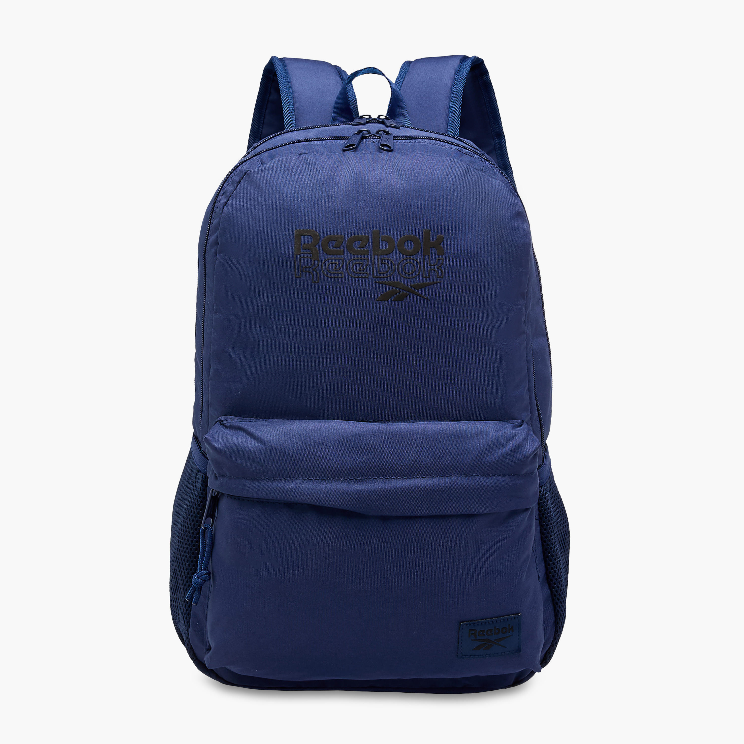 Reebok Melbourne Logo Print Backpack with Adjustable Straps and Zip Closure - 33x44x21 cms-school-bagsandbackpacks-backpacks-image-1
