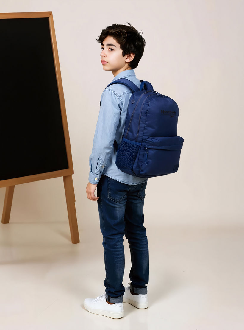 Reebok Melbourne Logo Print Backpack with Adjustable Straps and Zip Closure - 33x44x21 cms-school-bagsandbackpacks-backpacks-image-2