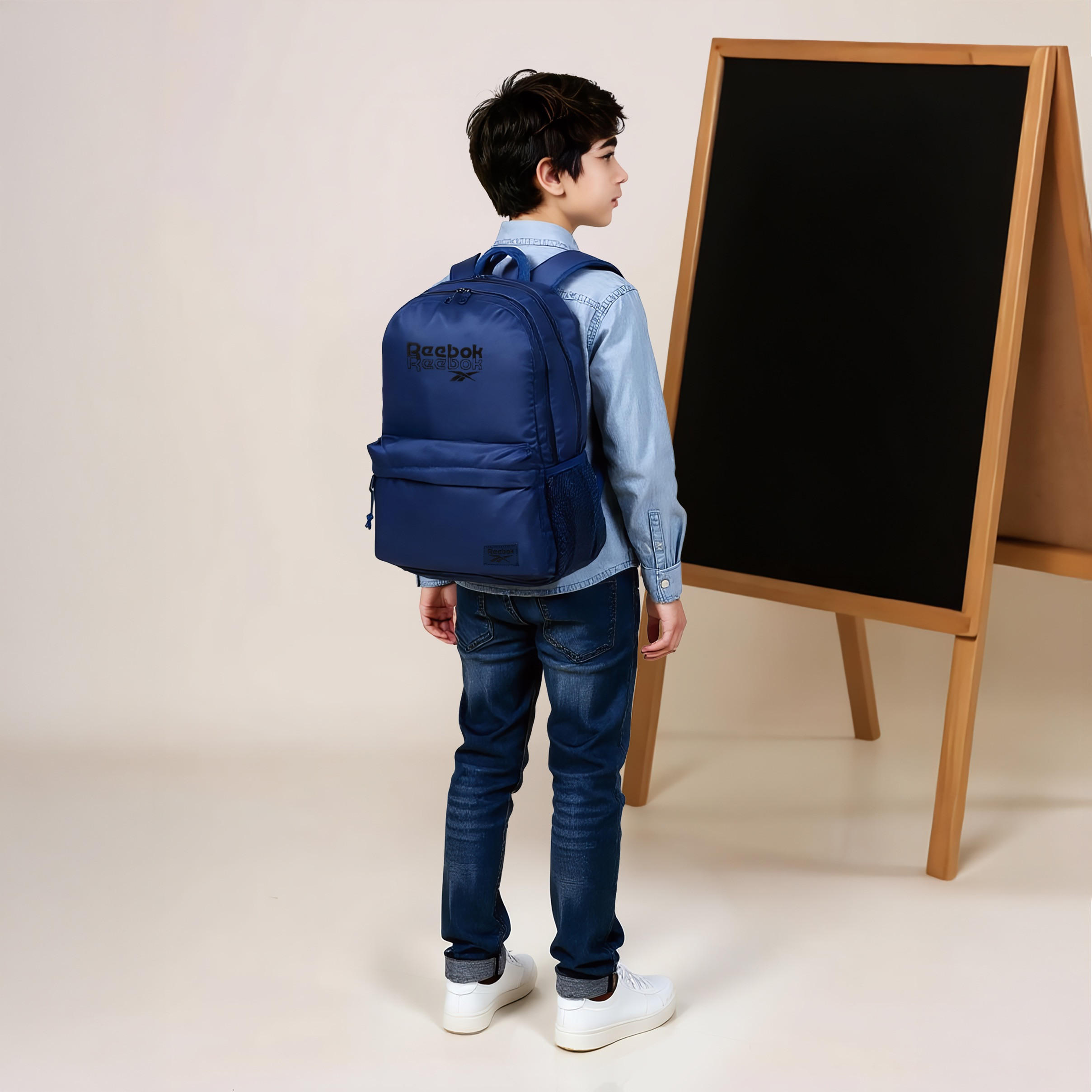 Reebok Melbourne Logo Print Backpack with Adjustable Straps and Zip Closure - 33x44x21 cms-school-bagsandbackpacks-backpacks-image-3