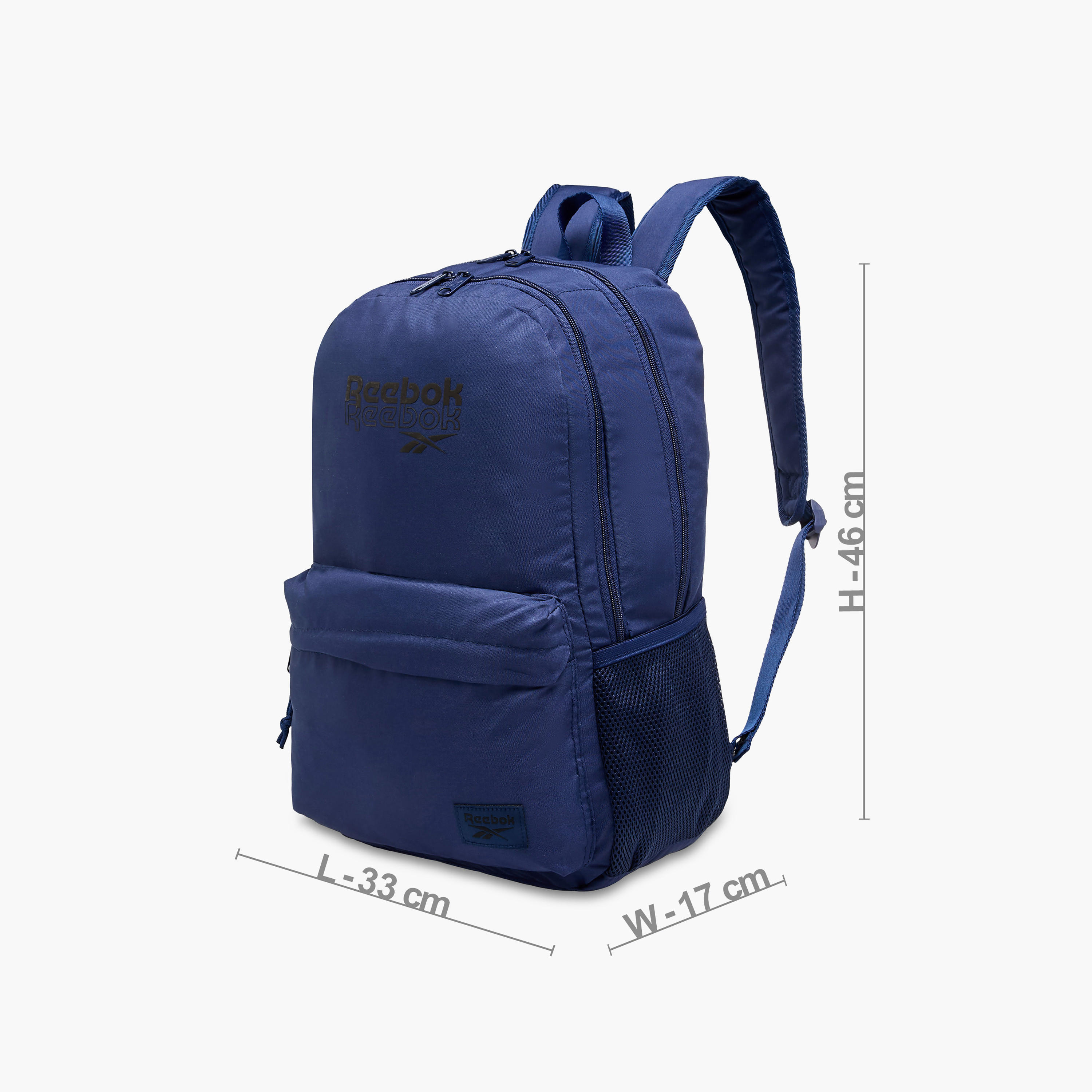 Reebok Melbourne Logo Print Backpack with Adjustable Straps and Zip Closure - 33x44x21 cms-school-bagsandbackpacks-backpacks-image-4