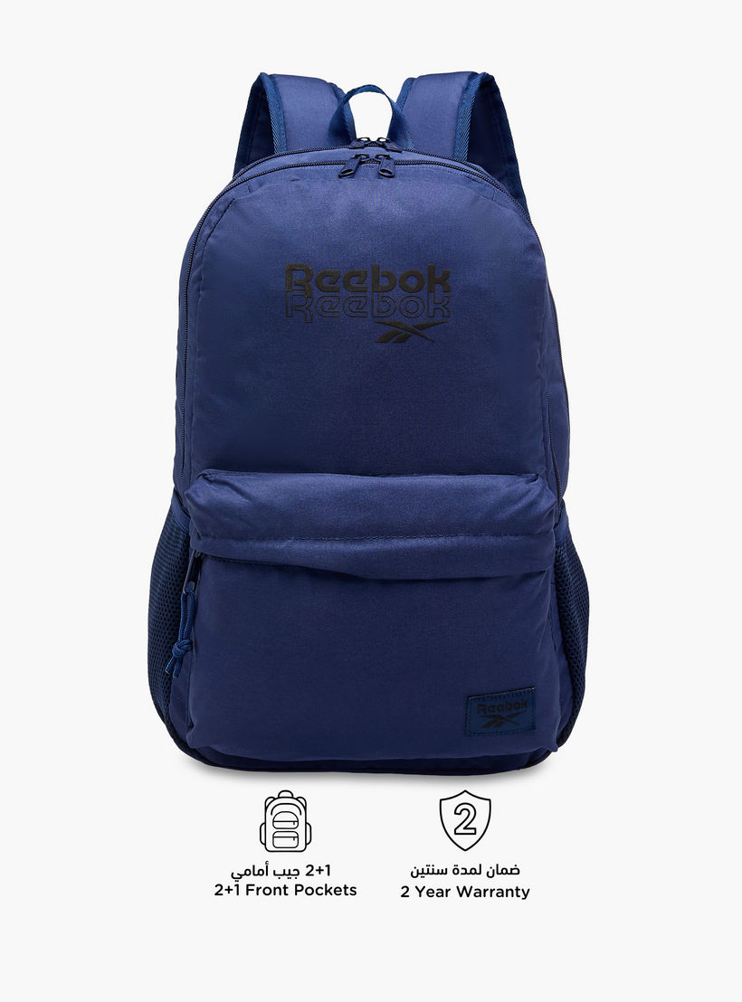 Reebok Melbourne Logo Print Backpack with Adjustable Straps and Zip Closure - 33x44x21 cms-school-bagsandbackpacks-backpacks-image-6