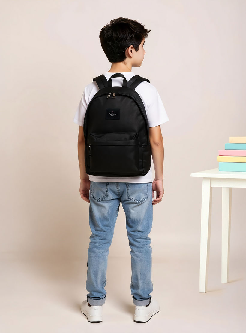 Pepe Jeans Textured Backpack with Adjustable Shoulder Straps - 33x44x21 cms-school-bagsandbackpacks-backpacks-image-3