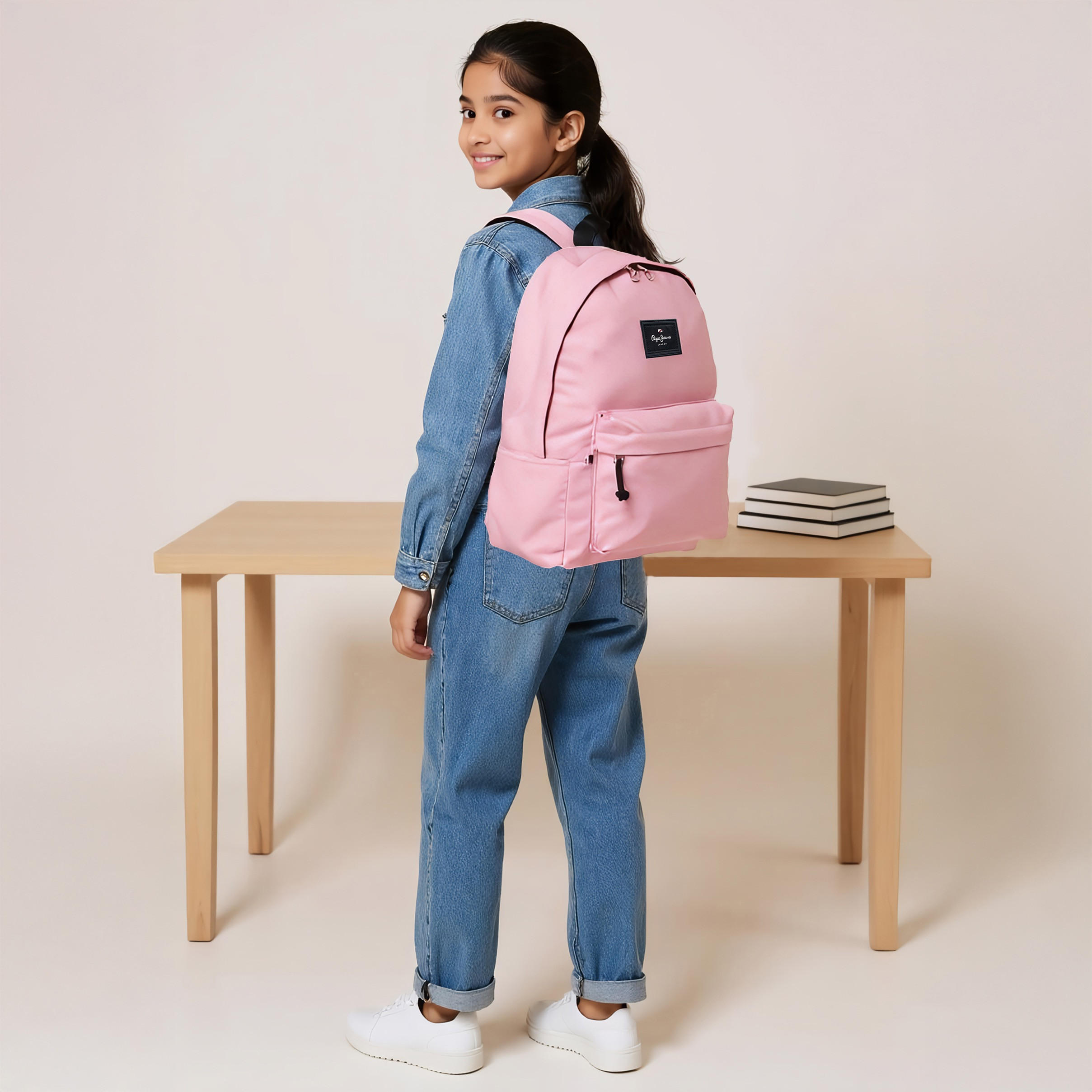Pepe Jeans Solid Backpack with Adjustable Strap and Pencil Pouch - 33x44x21 cms-school-bagsandbackpacks-sets-image-2