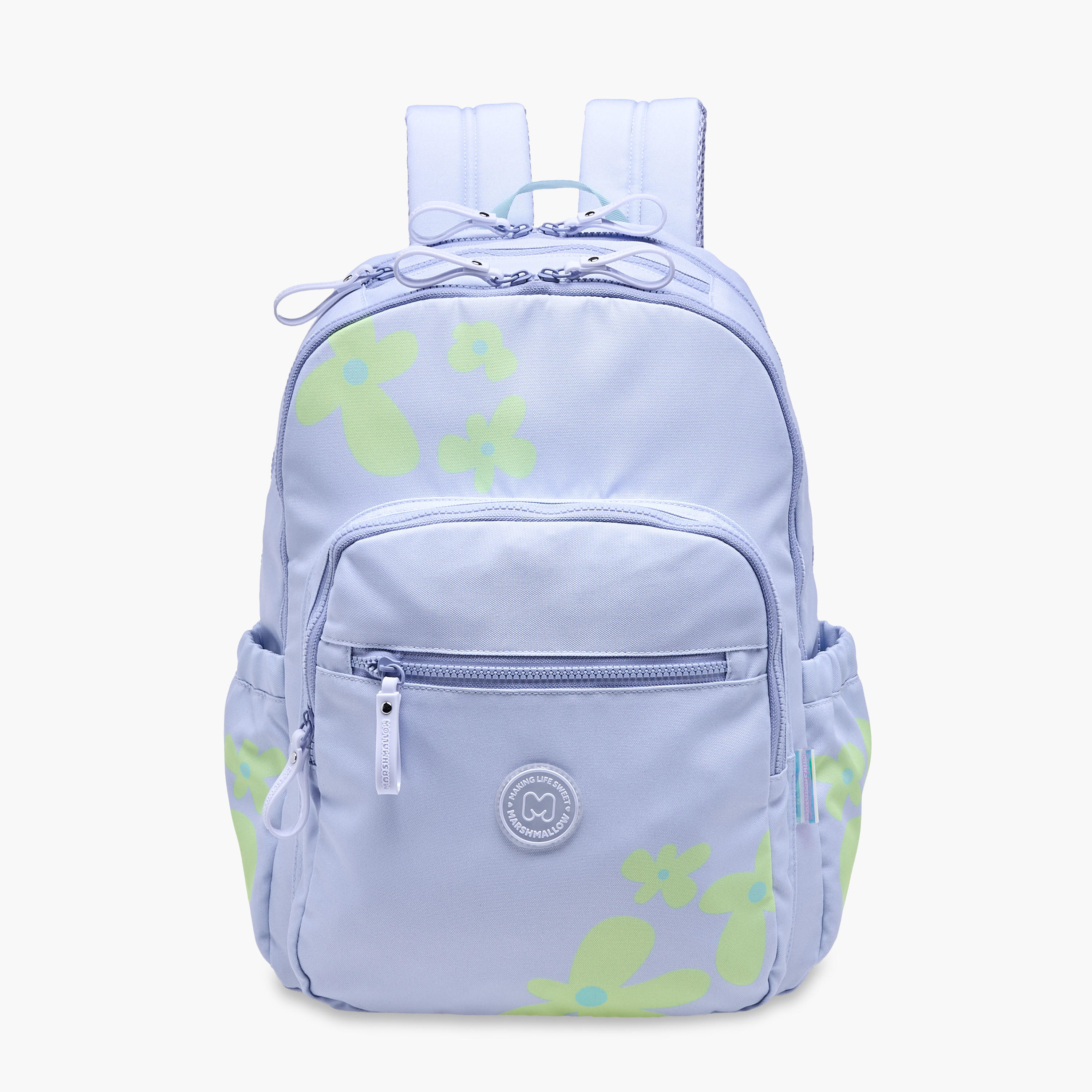 شنطة ظهر بطبعات زهور وحمّالات قابلة للتعديل وسحاب إغلاق من مارشميلو - 33×43×16 سم.-school-bagsandbackpacks-backpacks-image-1