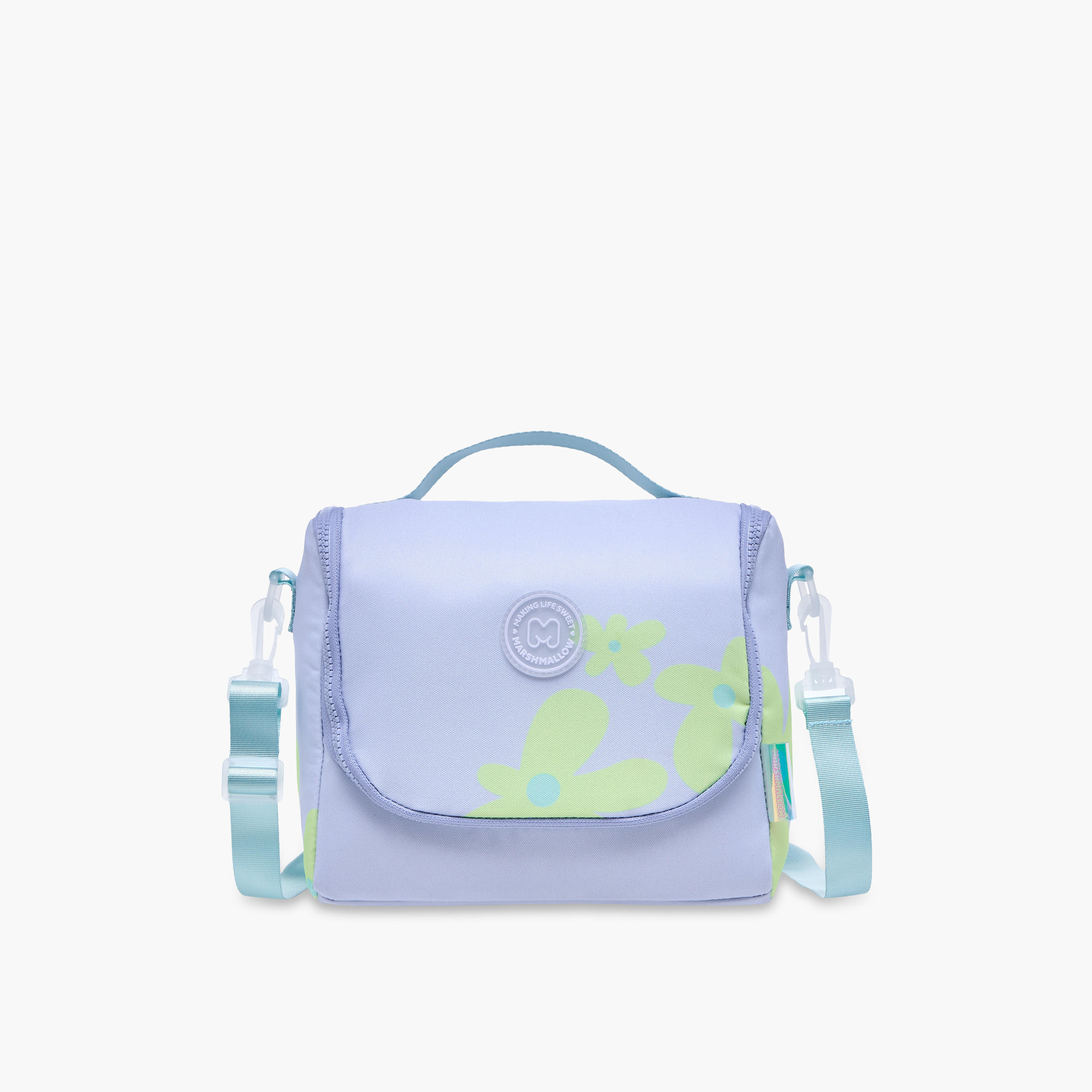 MARSHMALLOW Floral Print Lunch Bag with Detachable Strap and Zip Closure-school-lunchessentials-lunchbags-image-1