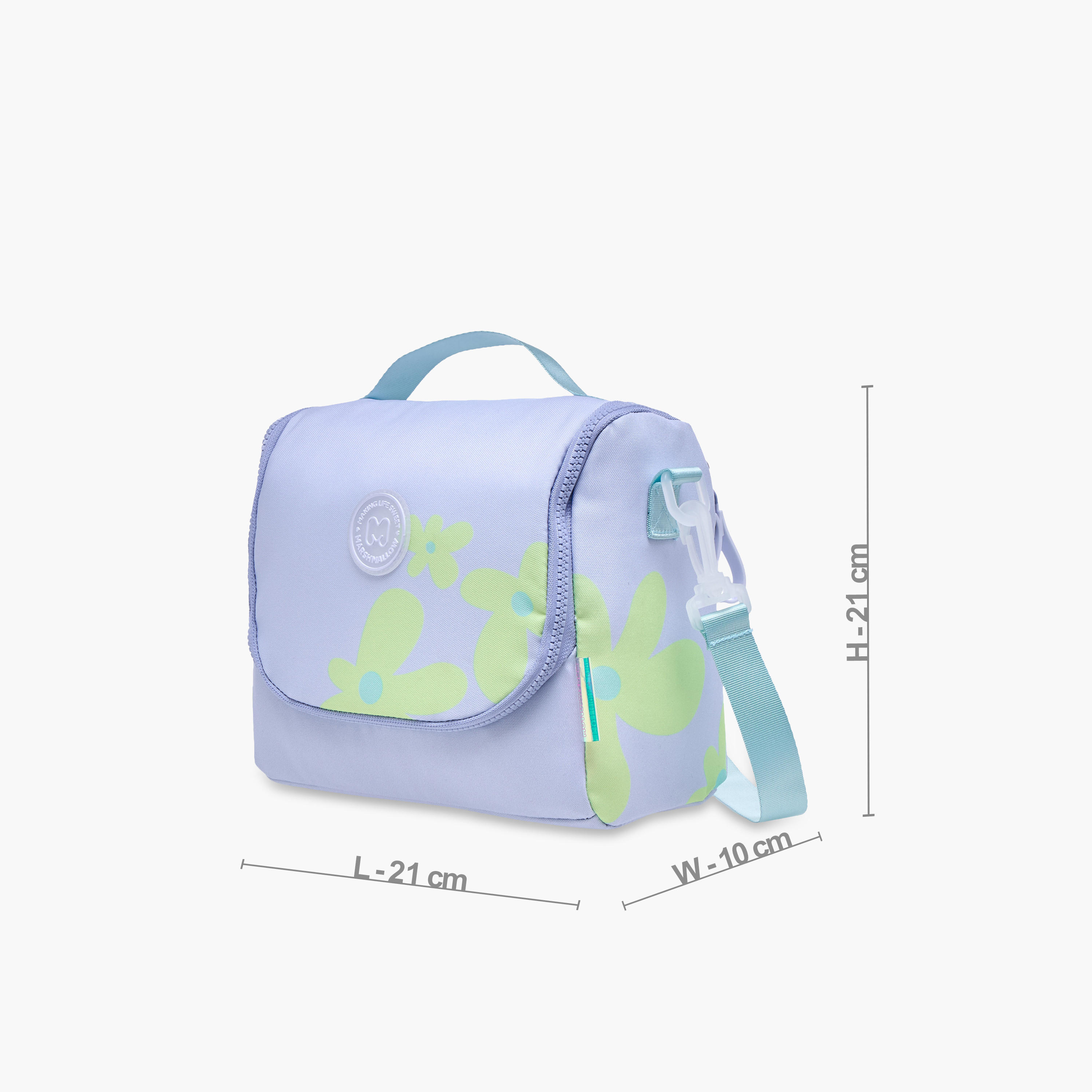 MARSHMALLOW Floral Print Lunch Bag with Detachable Strap and Zip Closure-school-lunchessentials-lunchbags-image-2
