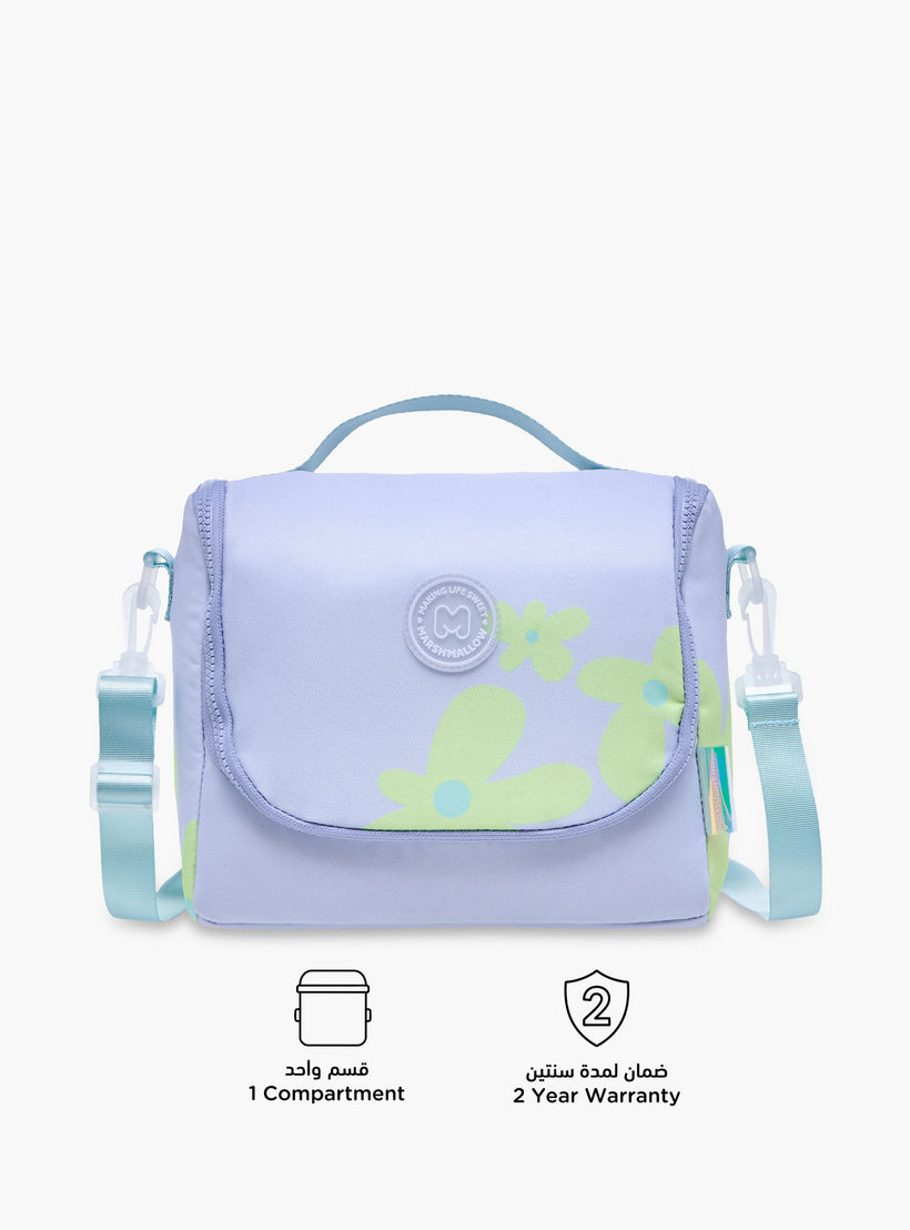 MARSHMALLOW Floral Print Lunch Bag with Detachable Strap and Zip Closure-school-lunchessentials-lunchbags-image-4