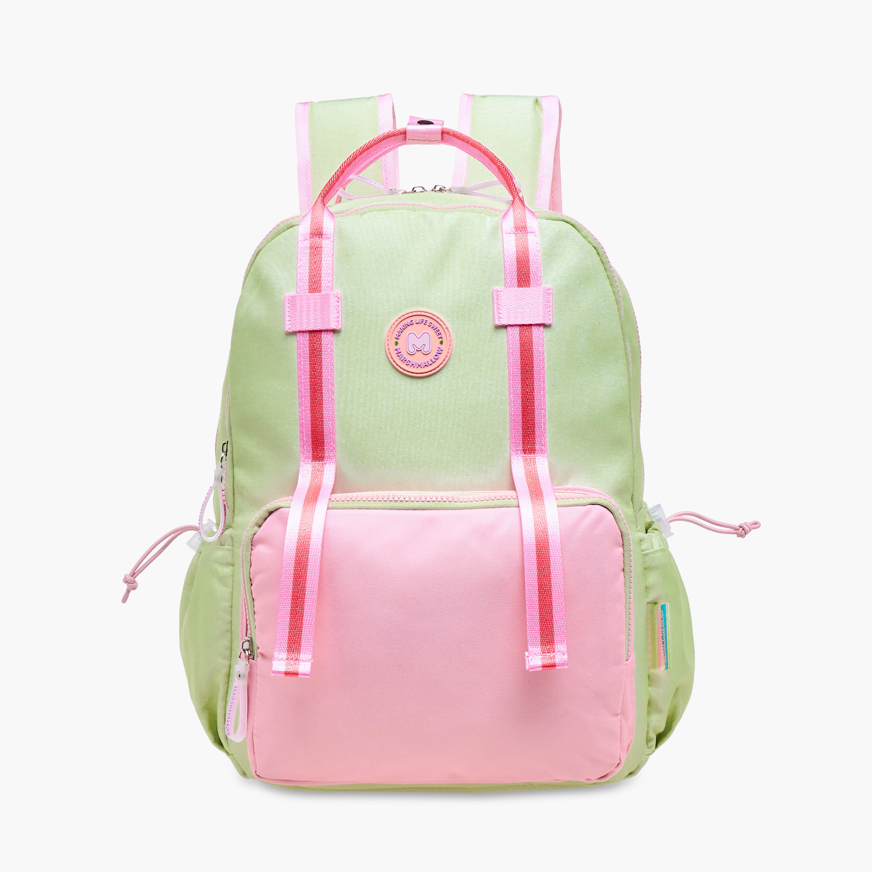 MARSHMALLOW Fresky Slogan Applique Backpack with Adjustable Straps - 33x43x16 cms-school-bagsandbackpacks-backpacks-image-1