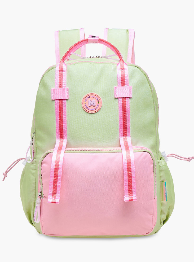 MARSHMALLOW Fresky Slogan Applique Backpack with Adjustable Straps - 33x43x16 cms-school-bagsandbackpacks-backpacks-image-1