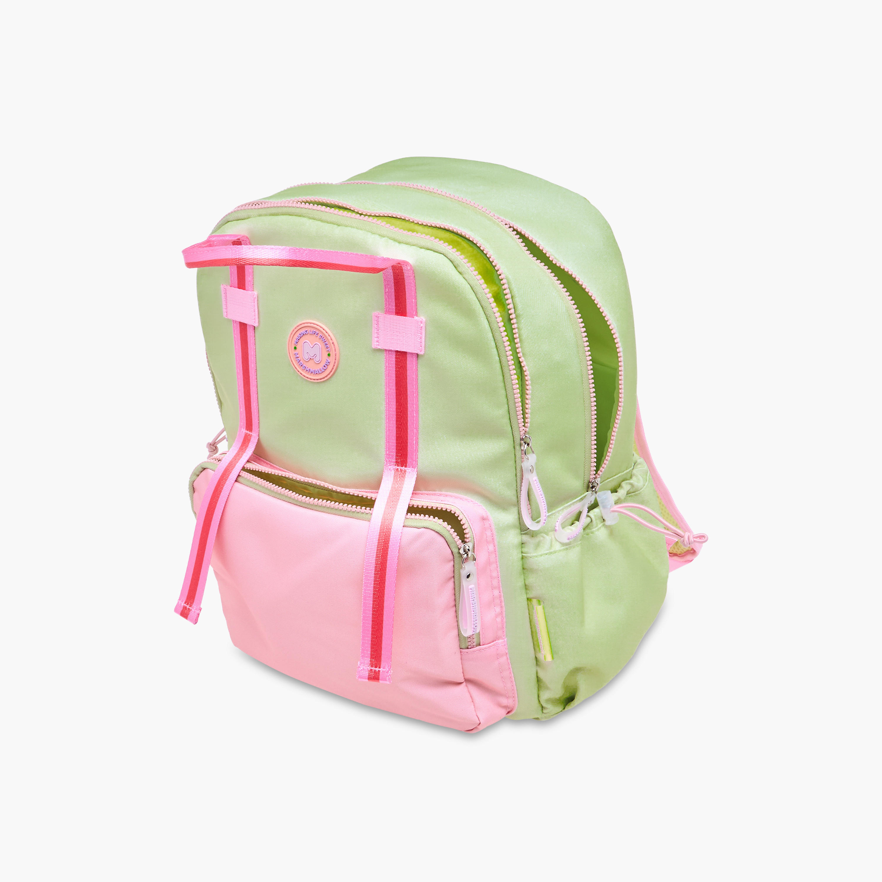 MARSHMALLOW Fresky Slogan Applique Backpack with Adjustable Straps - 33x43x16 cms-school-bagsandbackpacks-backpacks-image-11