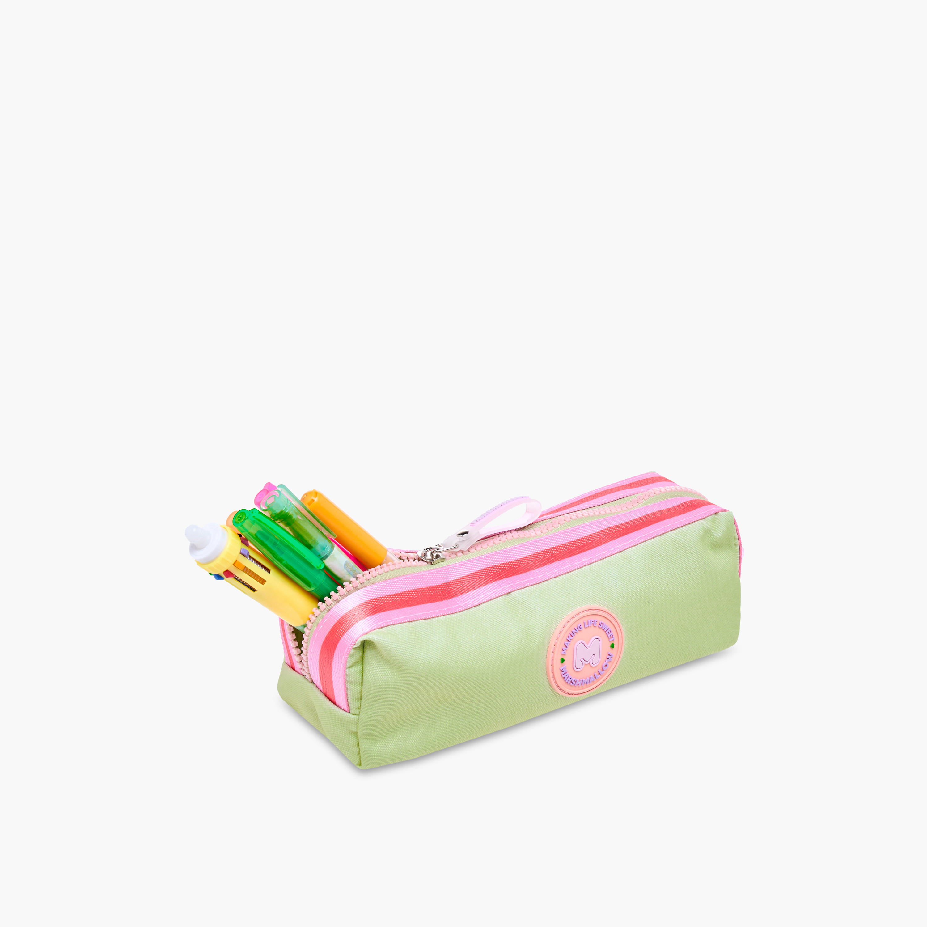 MARSHMALLOW Fresky Slogan Applique Pencil Pouch with Zip Closure-school-stationery-pencilcases-image-5